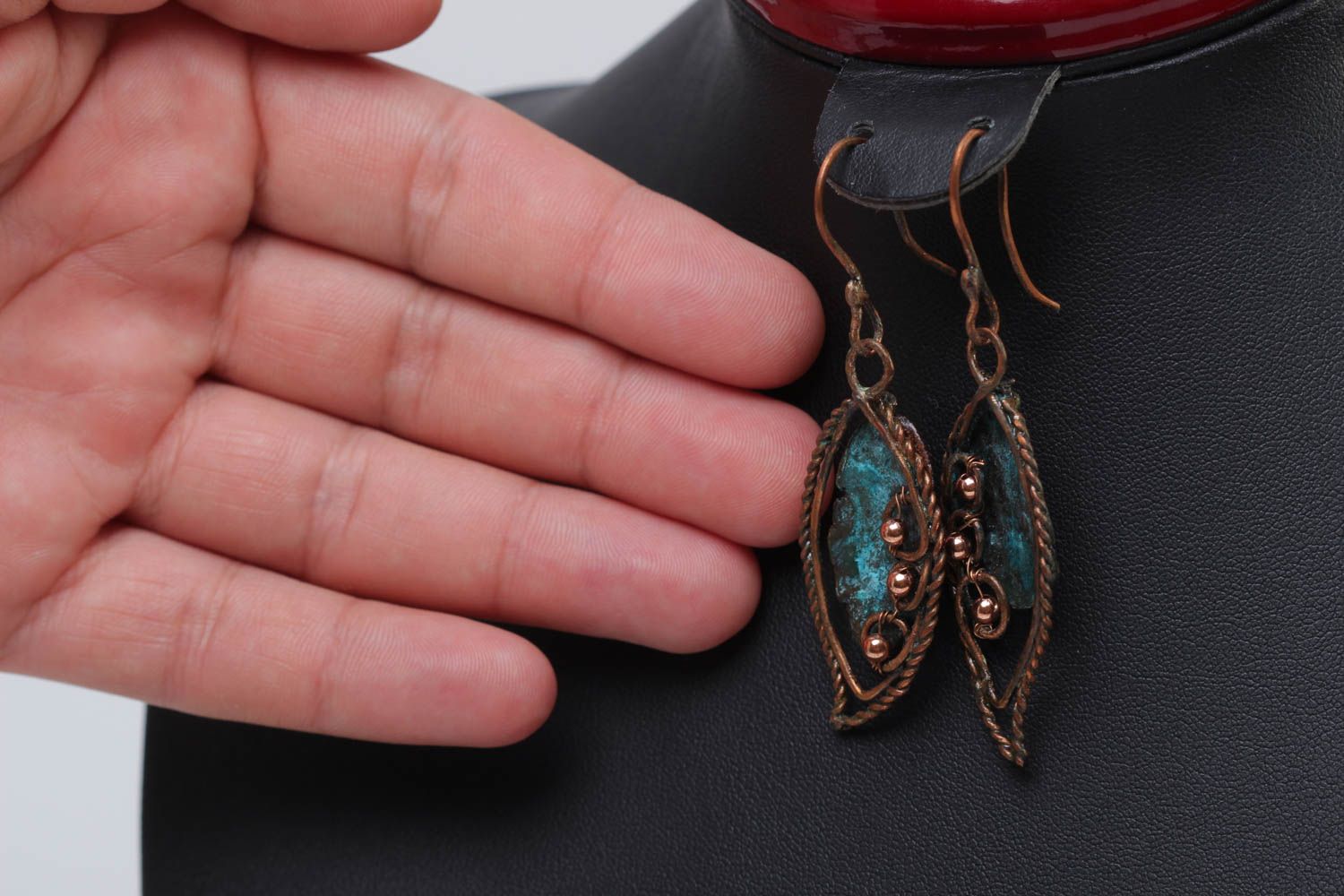 Handmade metal earrings wire wrap earrings fashion accessories for girls photo 5