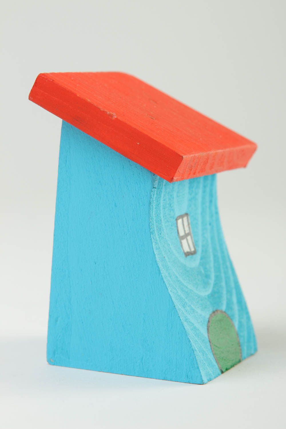 Dekofigur aus Holz handgefertigt Deko Idee Haus originelles Geschenk klein foto 3