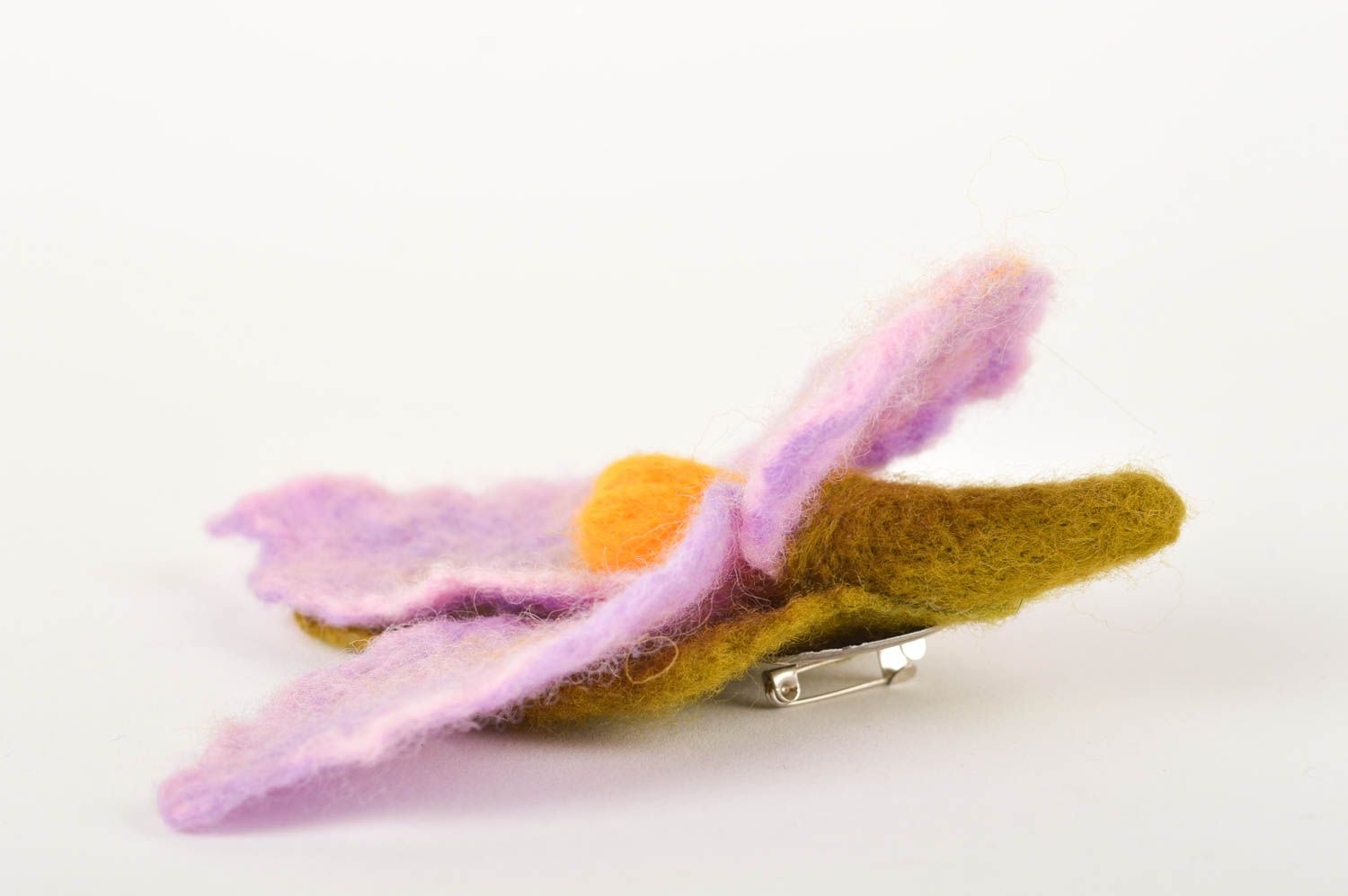 Handmade woolen felted brooch stylish flower brooch beautiful accessory photo 4