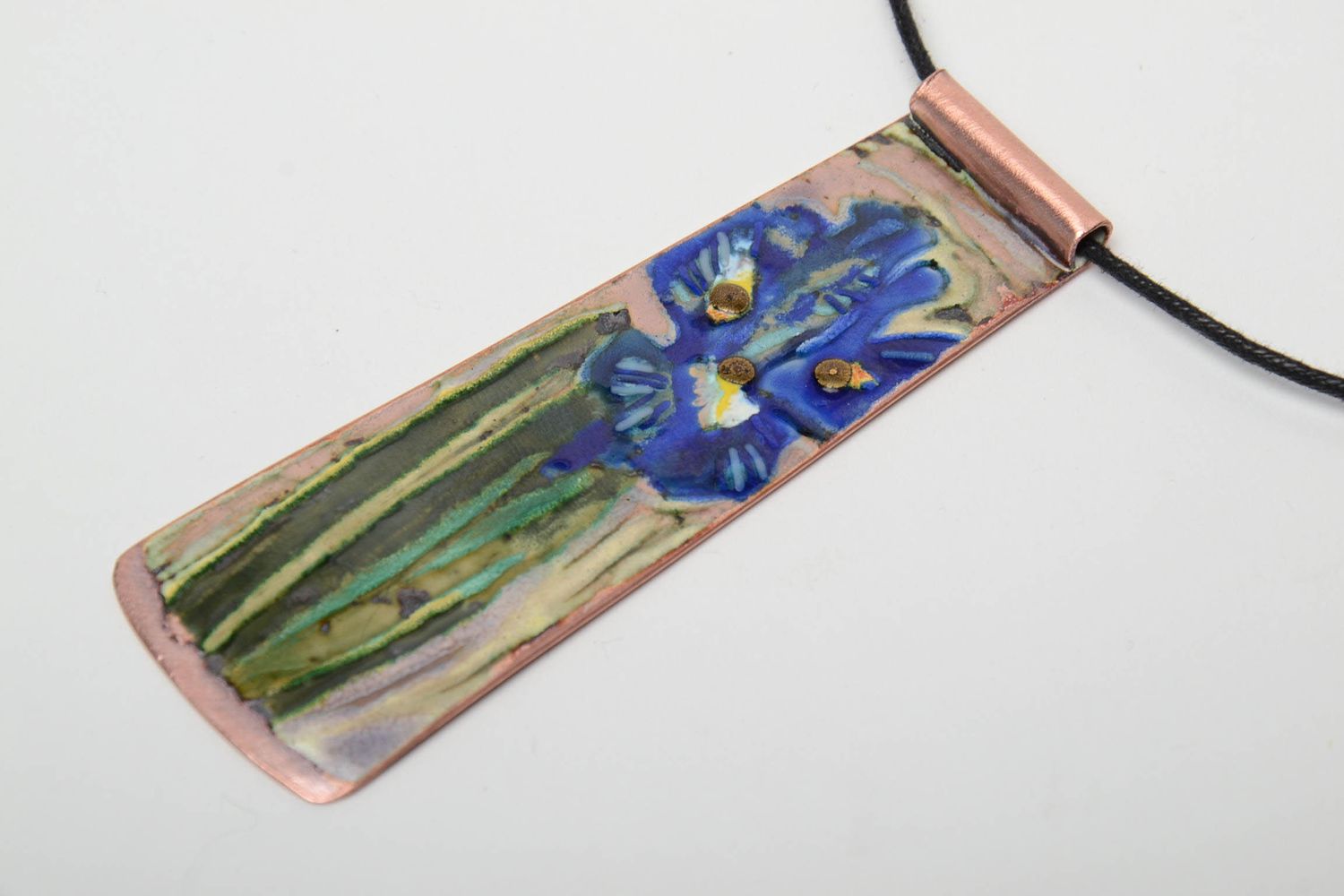 Copper pendant with image of flower photo 5