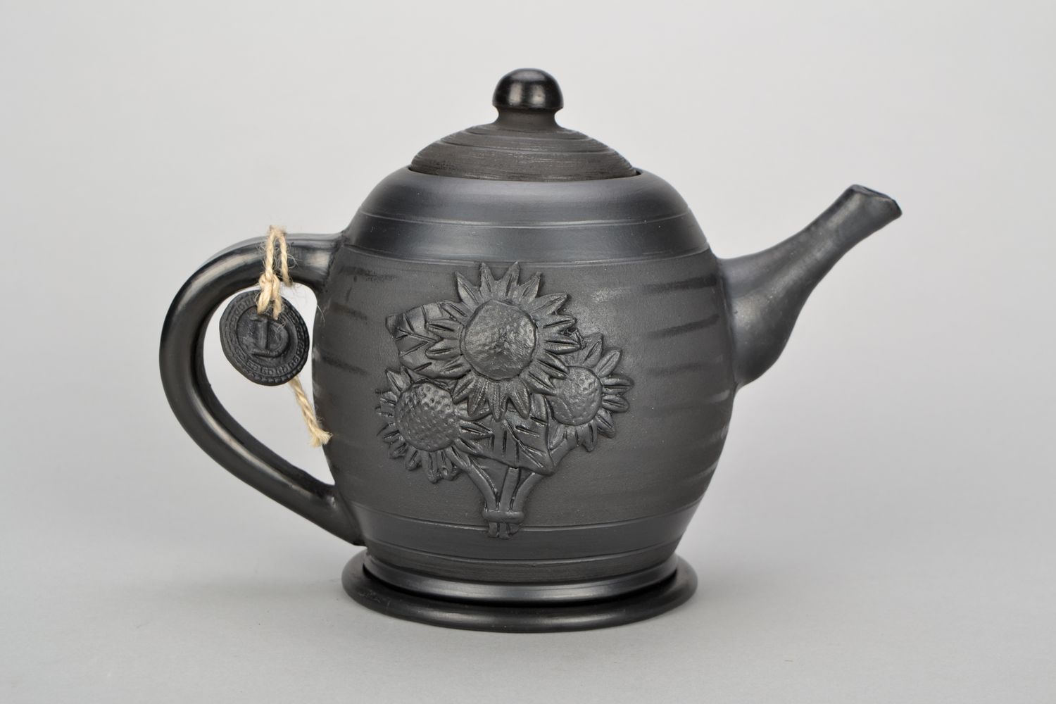 Keramik Teekanne mit Untersetzer foto 3