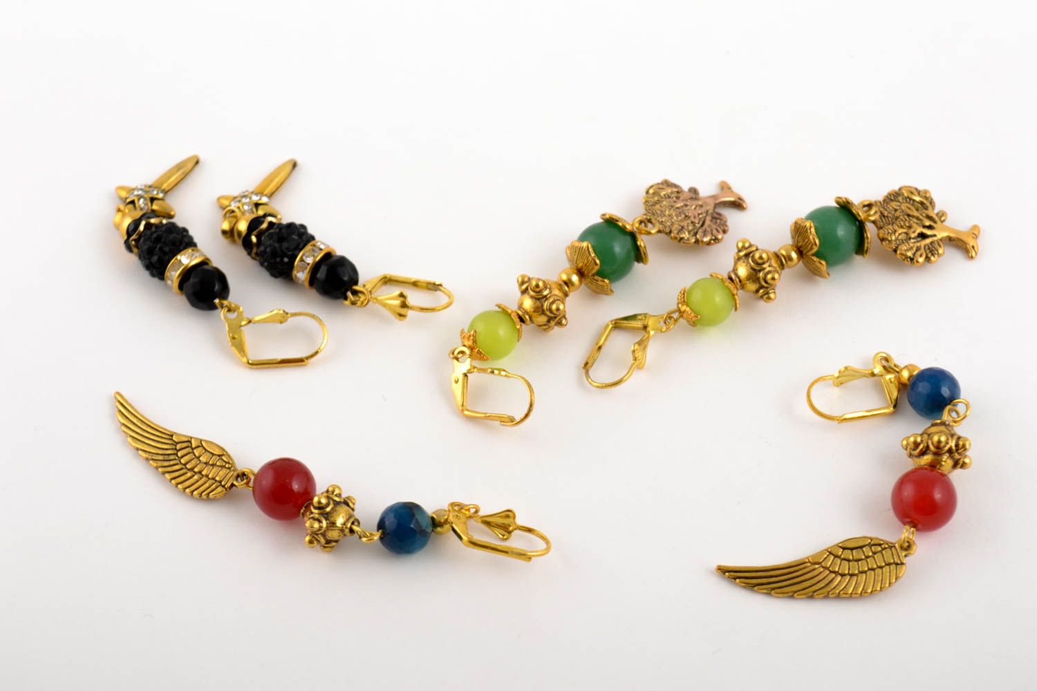 Handmade Juwelier Modeschmuck Damen Ohrringe Frauen Geschenk Set 3 Stück foto 4