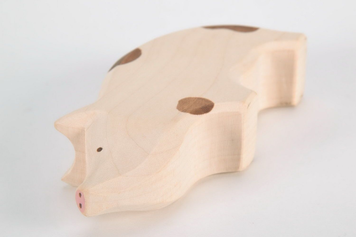 Schwein Figurine aus Holz foto 5