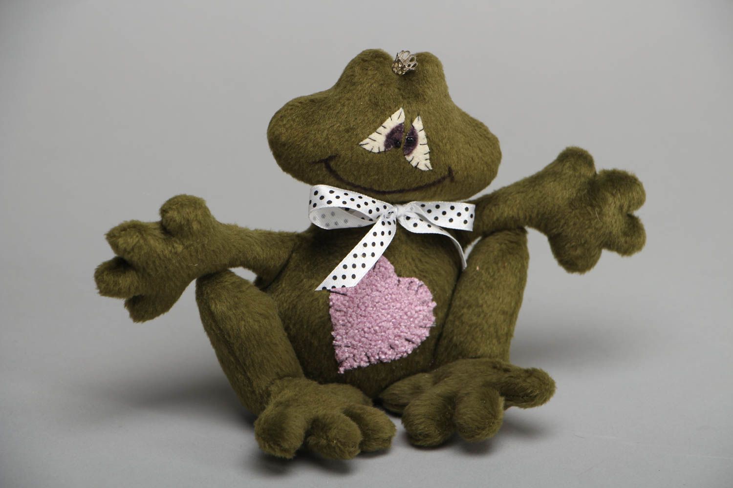 Handmade soft toy frog photo 1