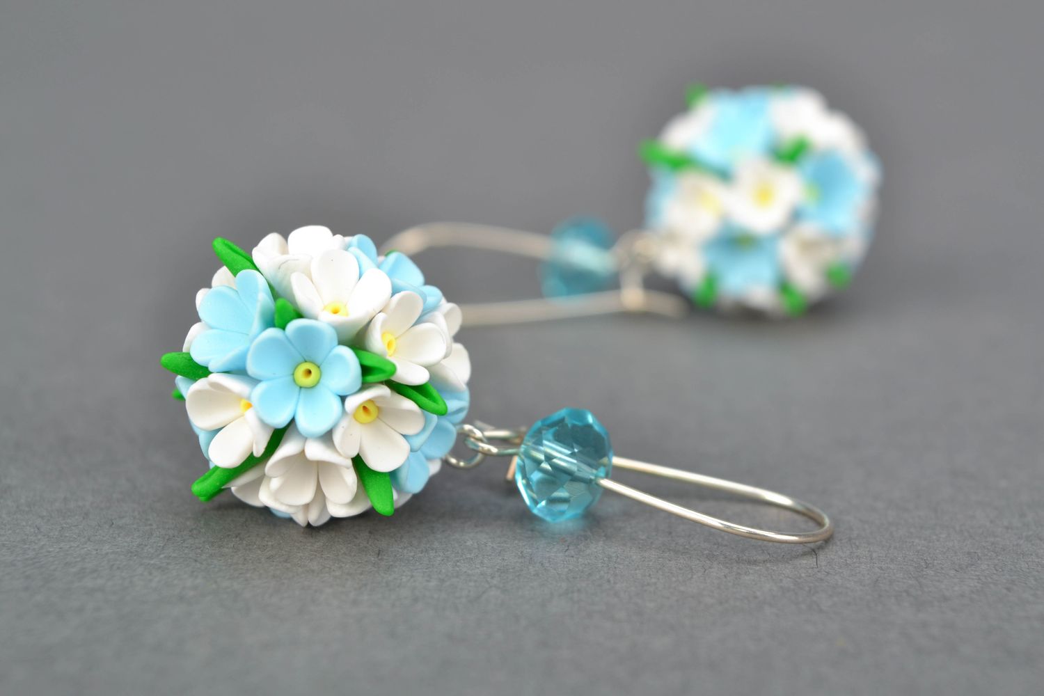 Polymer clay floral earrings photo 4