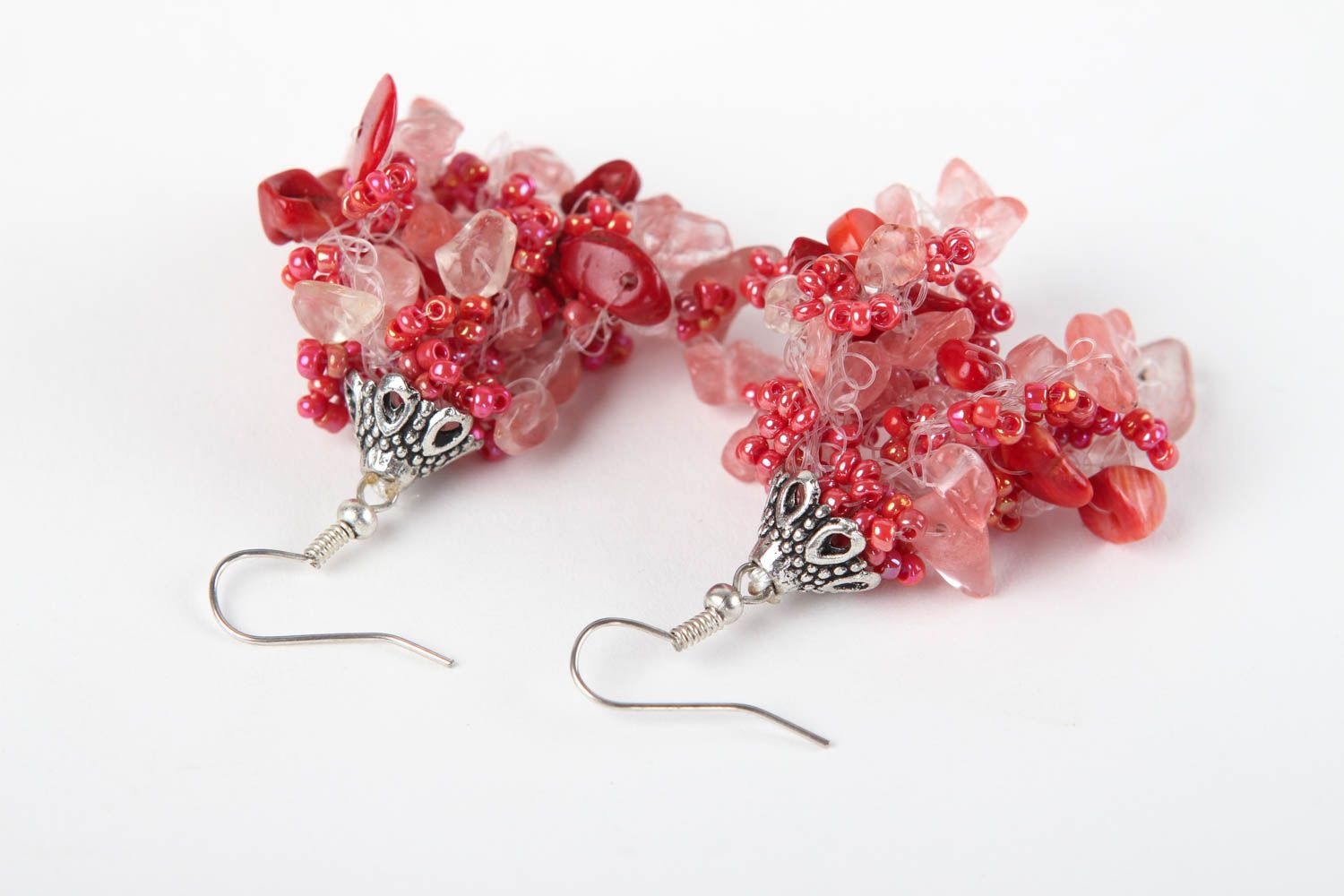 Unusual handmade gemstone bead earrings long beaded earrings gifts for her photo 4