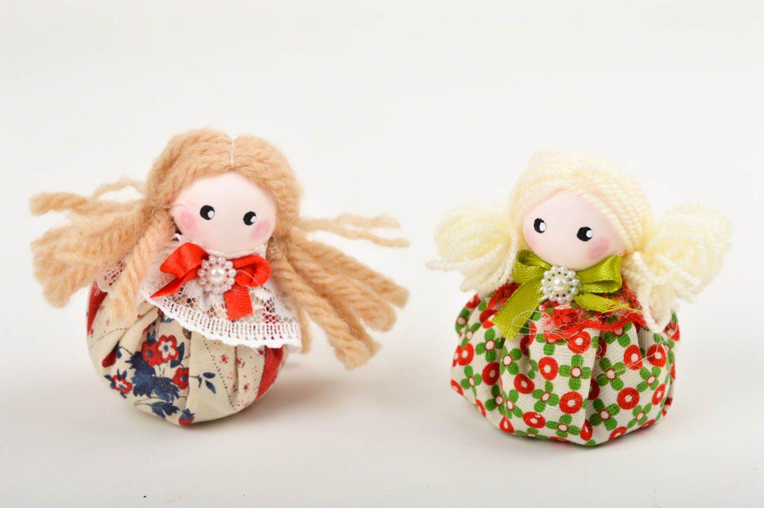 Beautiful handmade rag doll 2 pieces stuffed soft toy small gifts for decor only photo 3
