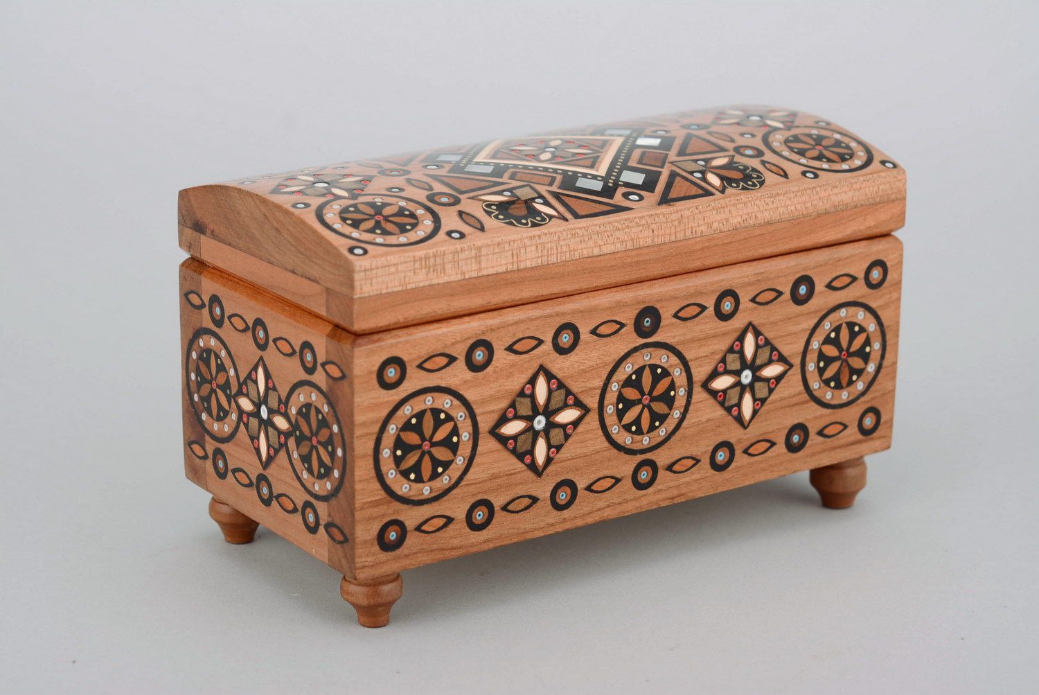Wooden box inlaid with metal photo 4