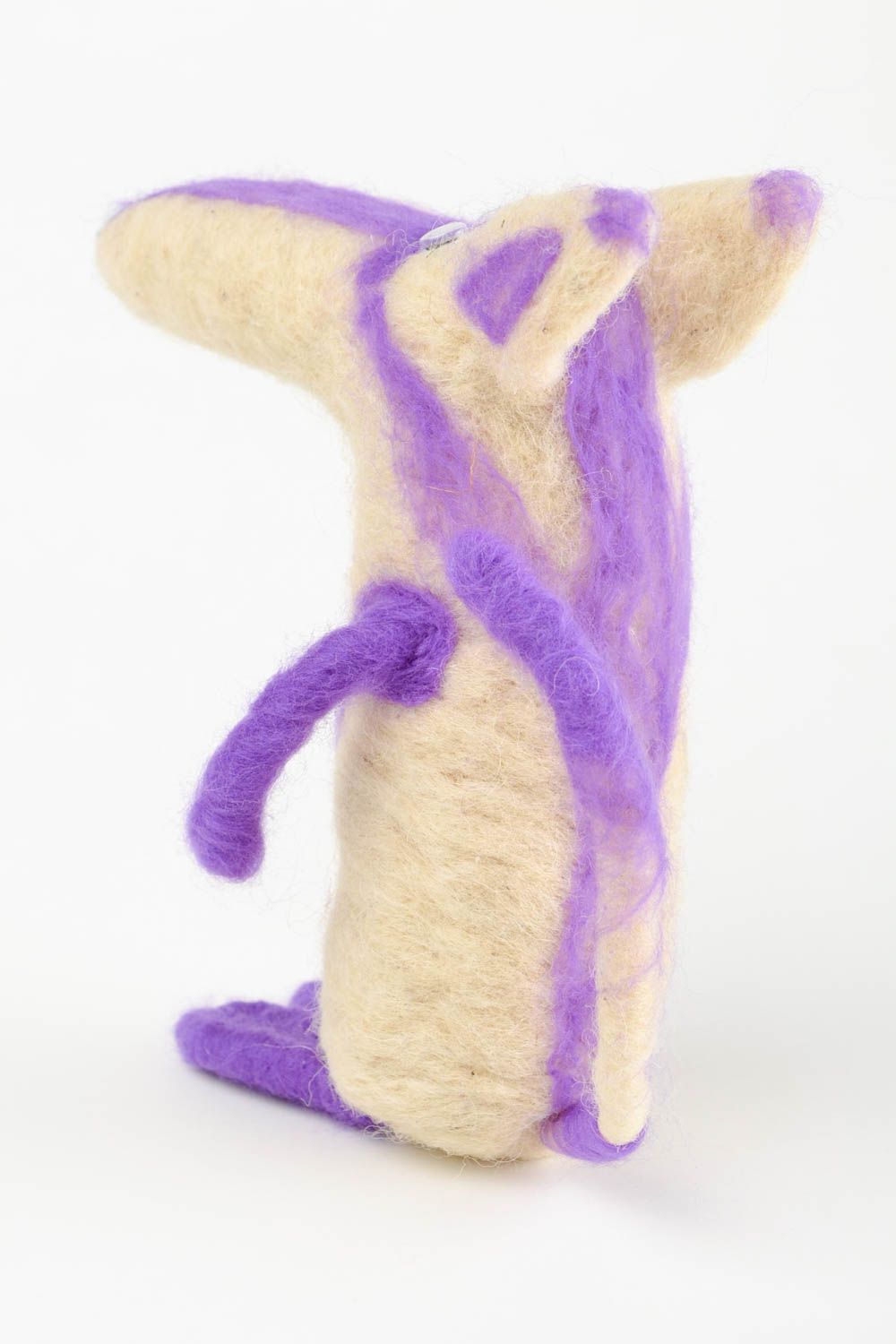 Мягкая игрушка ручной работы валяная игрушка фиолетовый койот игрушка из шерсти фото 5