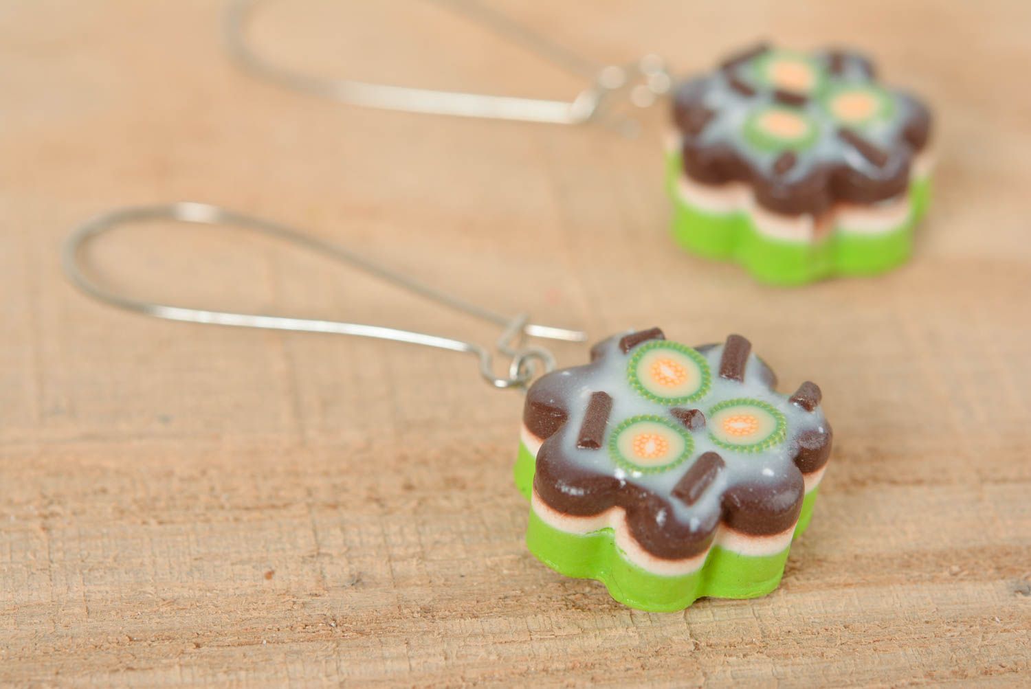 Handmade jewelry dangling earrings polymer clay fashion jewelry gifts for girl photo 1