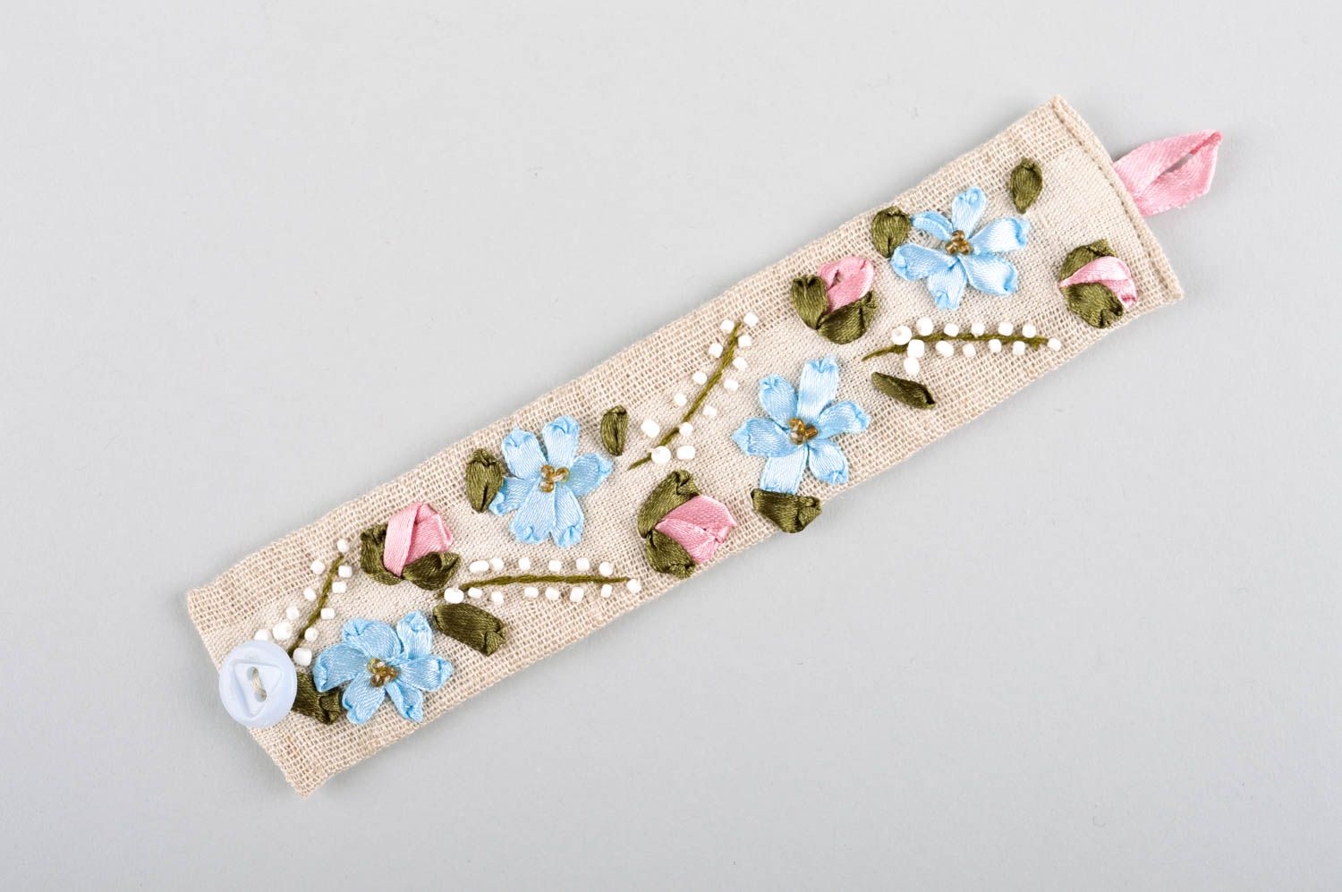 Stoff Armband handmade breites Armband Frauen Schmuck für Frauen mit Blumen foto 5
