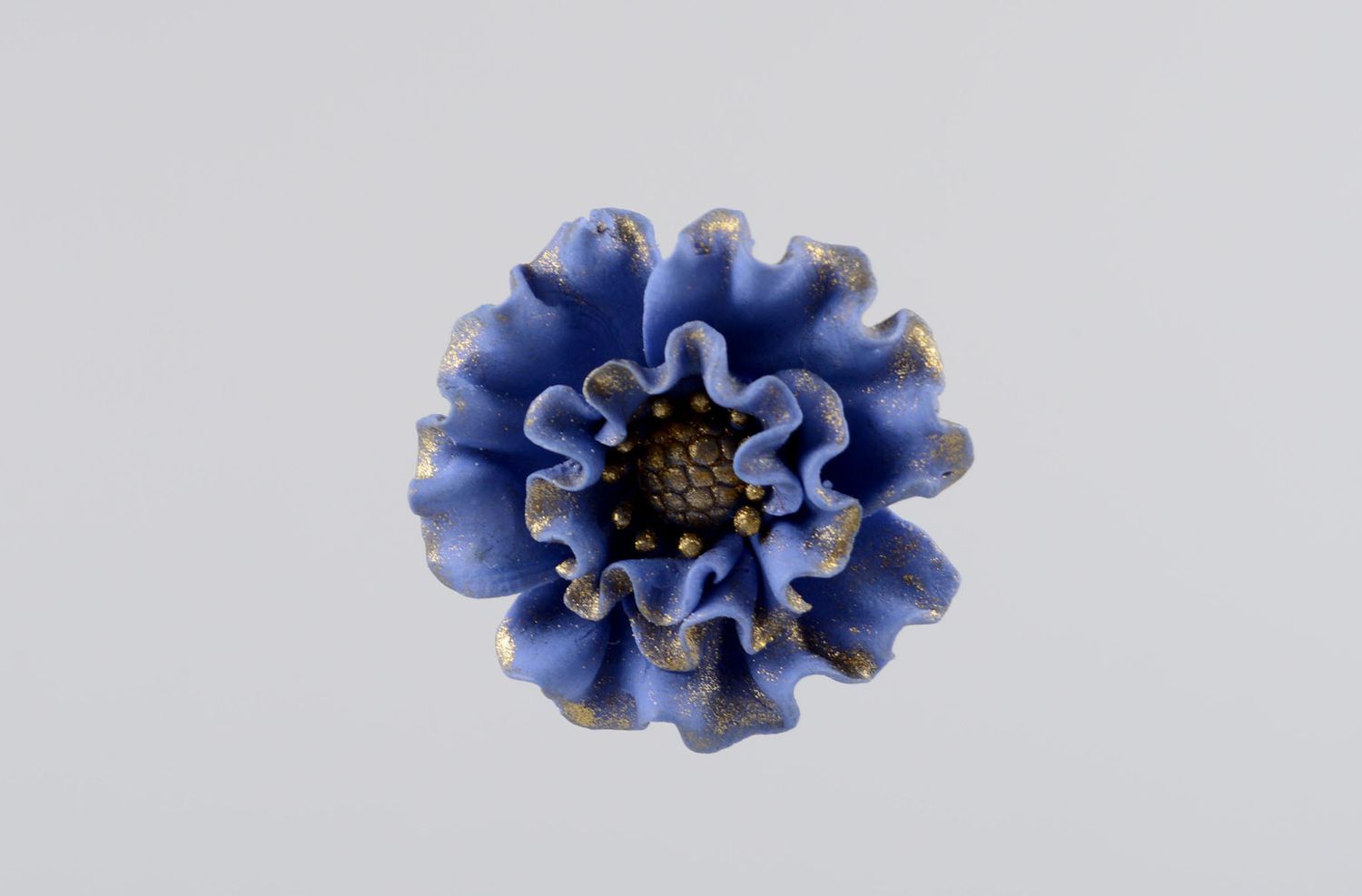 Handmade Ohrringe Stecker Blumen Ohrringe hochwertiger Modeschmuck in Blau  foto 2
