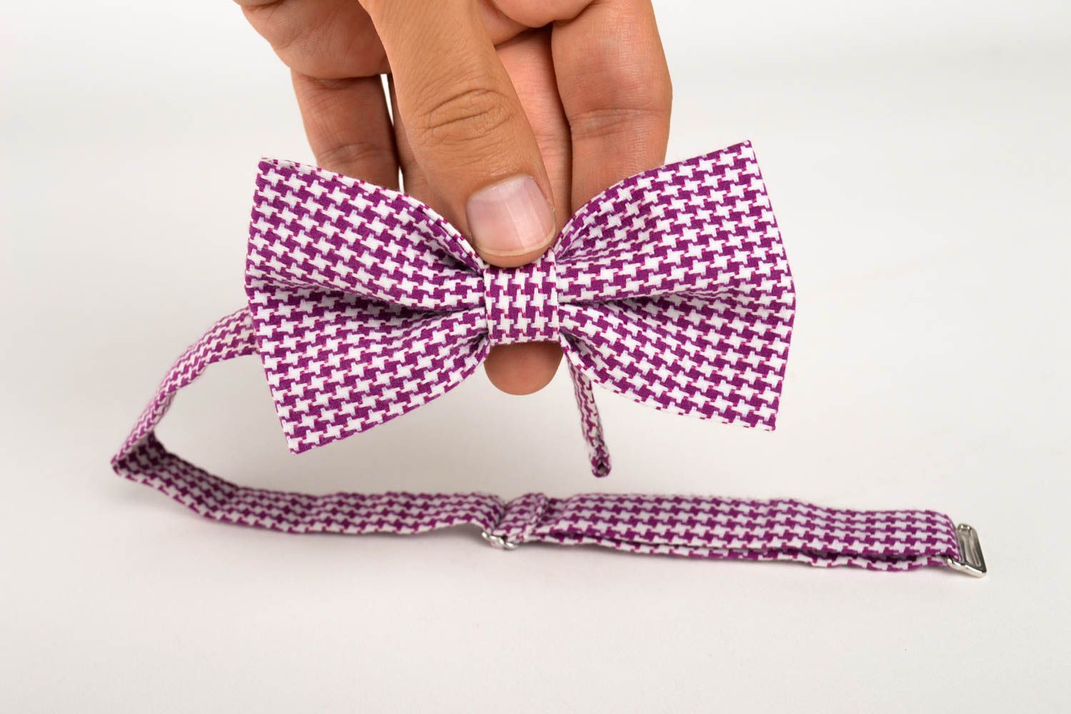Corbata de lazo artesanal pajarita moderna con estampado accesorio unisex foto 5