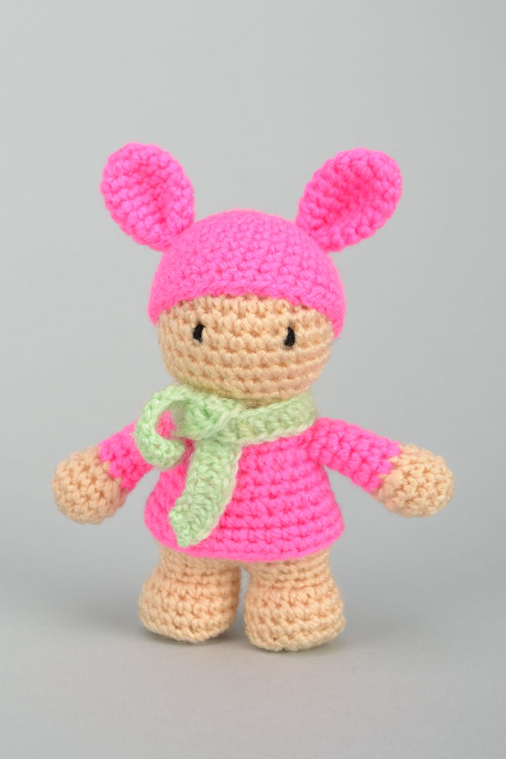 Soft crochet woolen toy doll photo 1