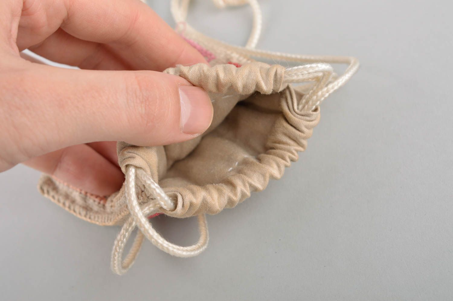 Unusual handmade fabric pouch textile purse for women handmade accessories photo 5