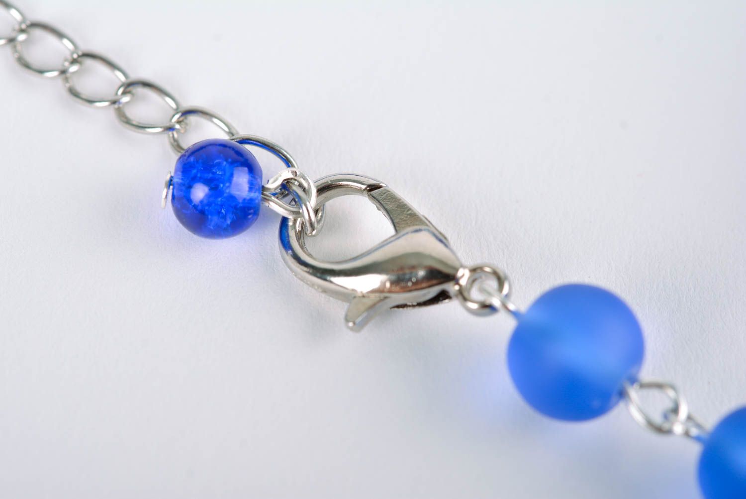 Handmade Damen Halskette Halsschmuck für Damen Schmuck Collier in Blau schön  foto 4