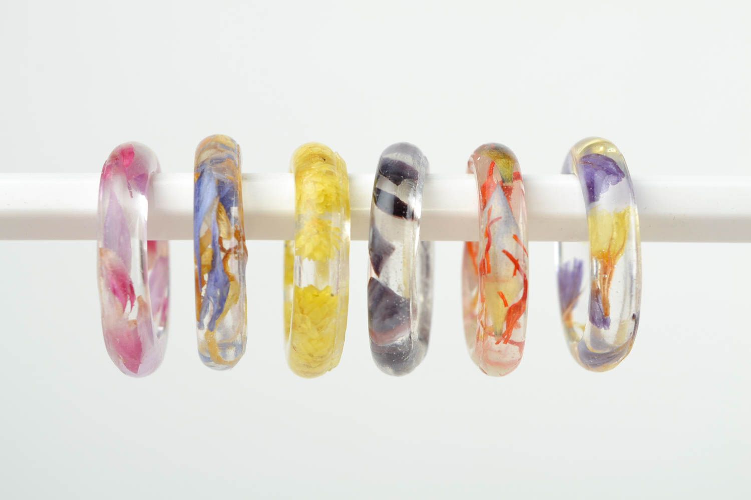 Бижутерия ручной работы комплект украшений кольца с цветами модные кольца 6 штук фото 1