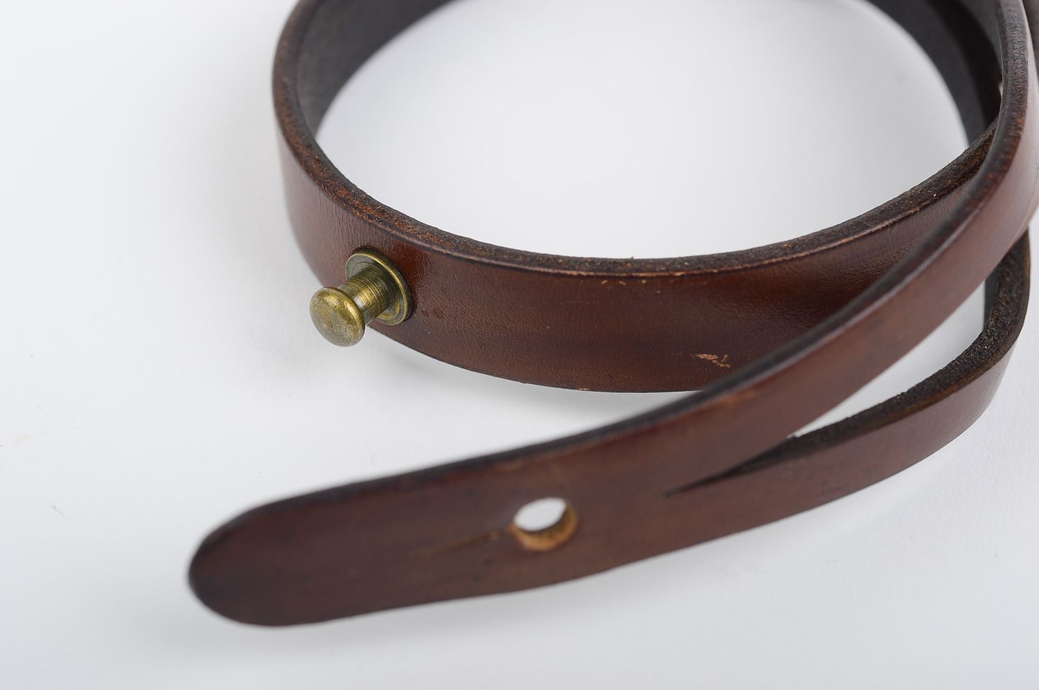 Armband aus Leder handgemachter Schmuck Armband für Herren braun stilvoll foto 4