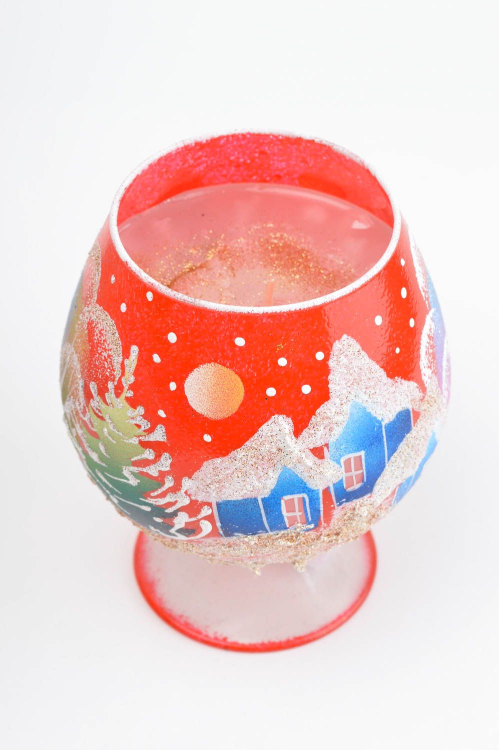 Bougie fait main aromatique Bougie en verre paraffine design hiver Déco maison photo 3