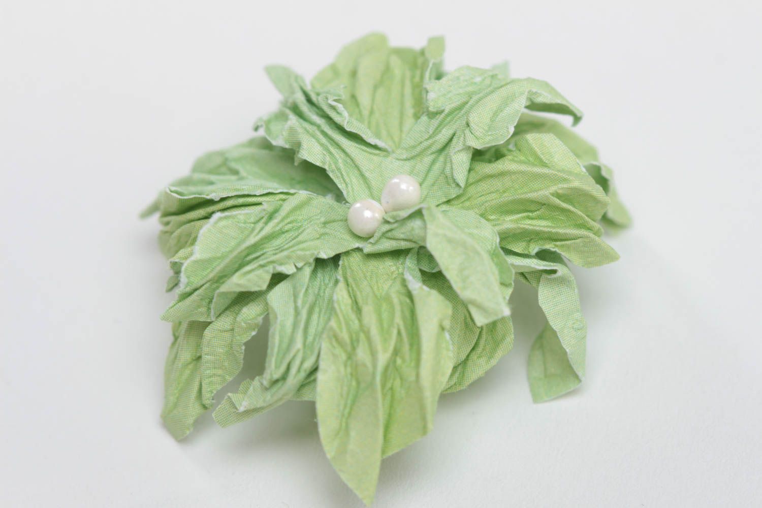 Fleur en papier pour scrapbooking couleur pistache faite main décorative photo 2