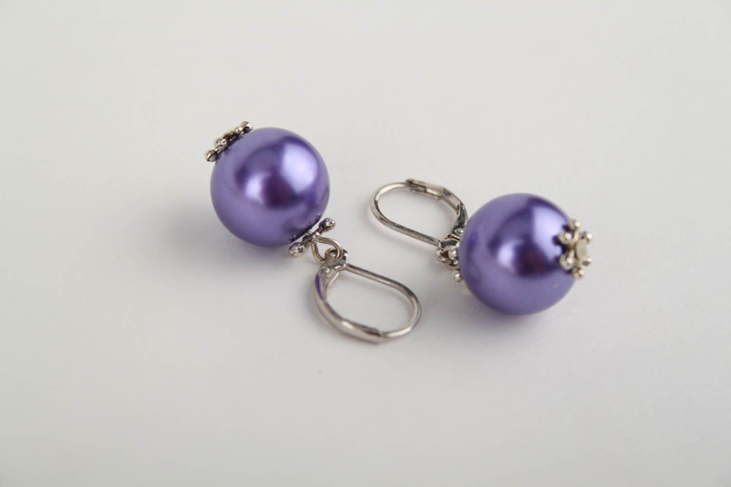 Handmade stylish beaded earrings unusual earrings with charms trendy jewelry photo 5
