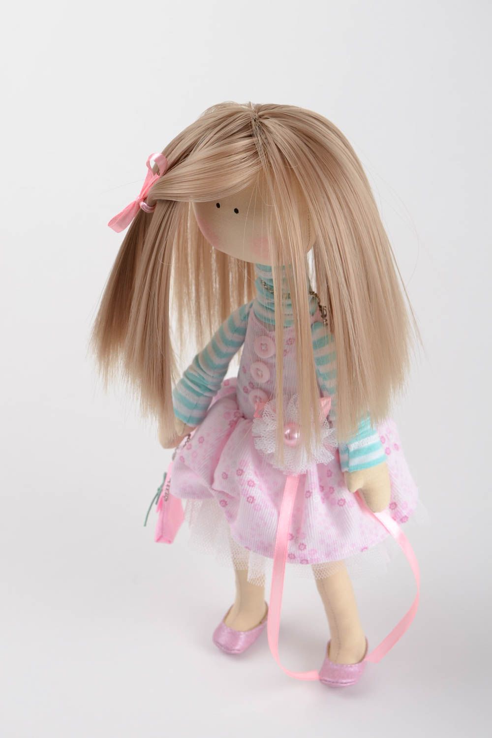Handmade soft toy designer textile doll for girls stylish interior decoration photo 3