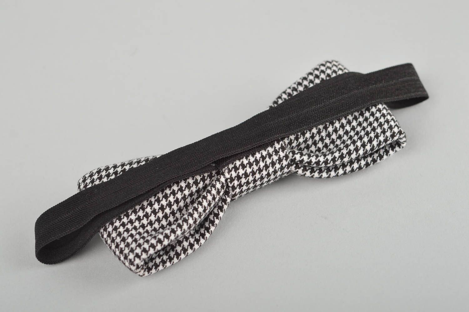 Галстук бабочка черно-белая галстук ручной работы женский галстук бабочка  фото 3