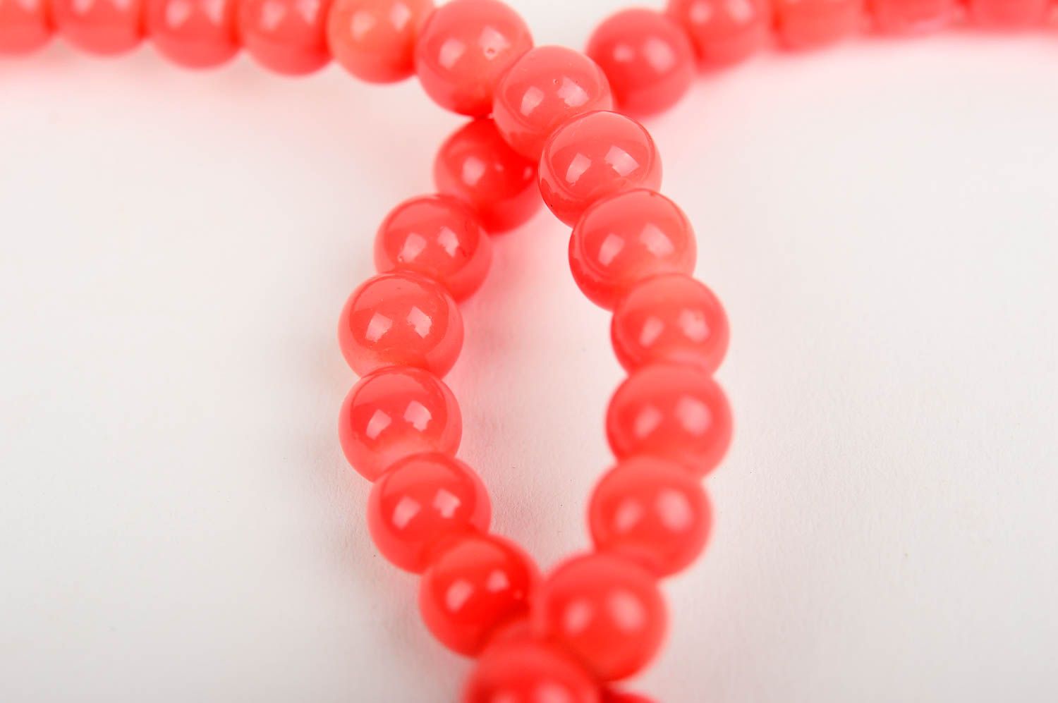 Two-line of large red beads bracelet for girls photo 5