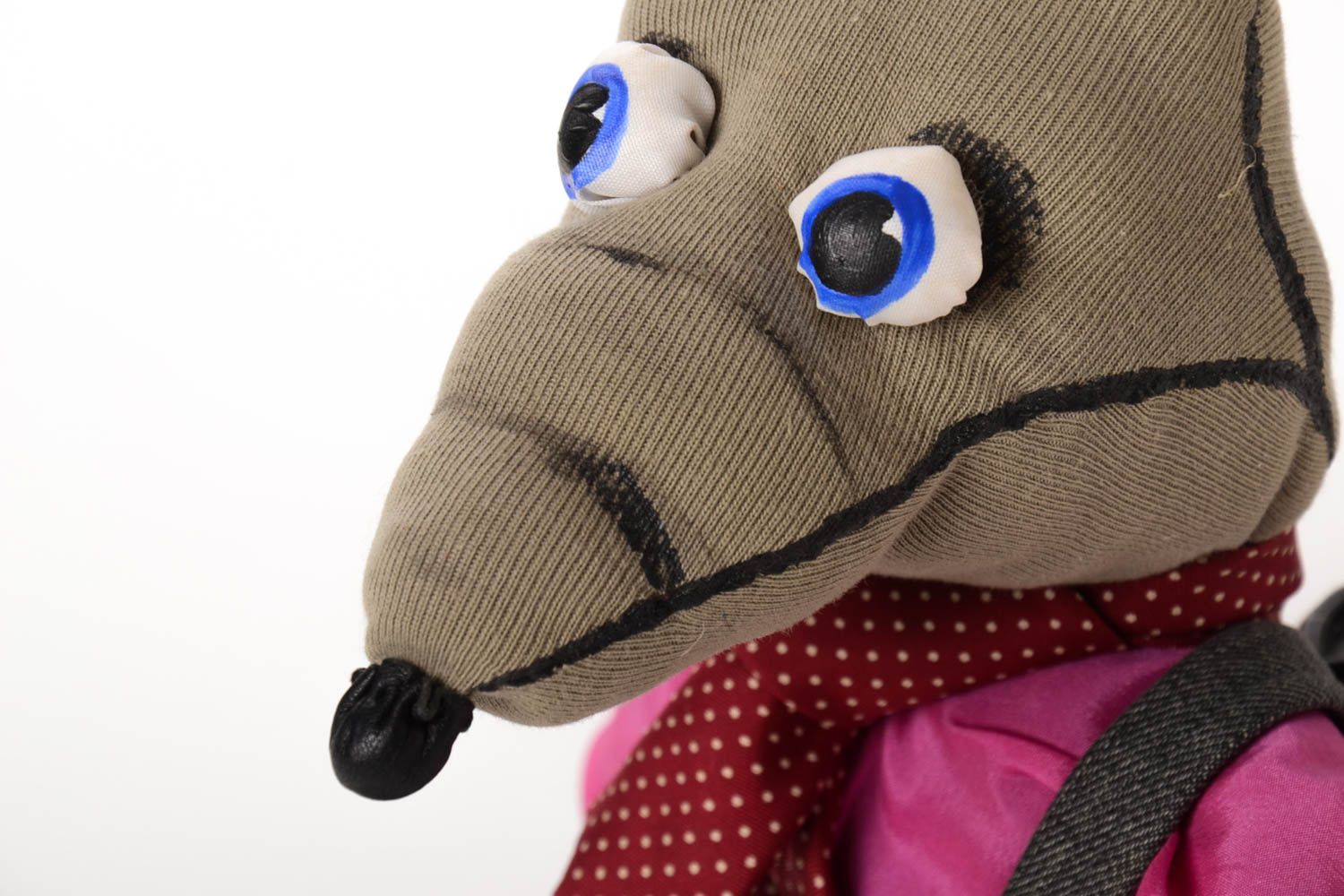Handmade Kuscheltier Wolf im Anzug Stoff Spielzeug Geschenk für Kinder foto 4