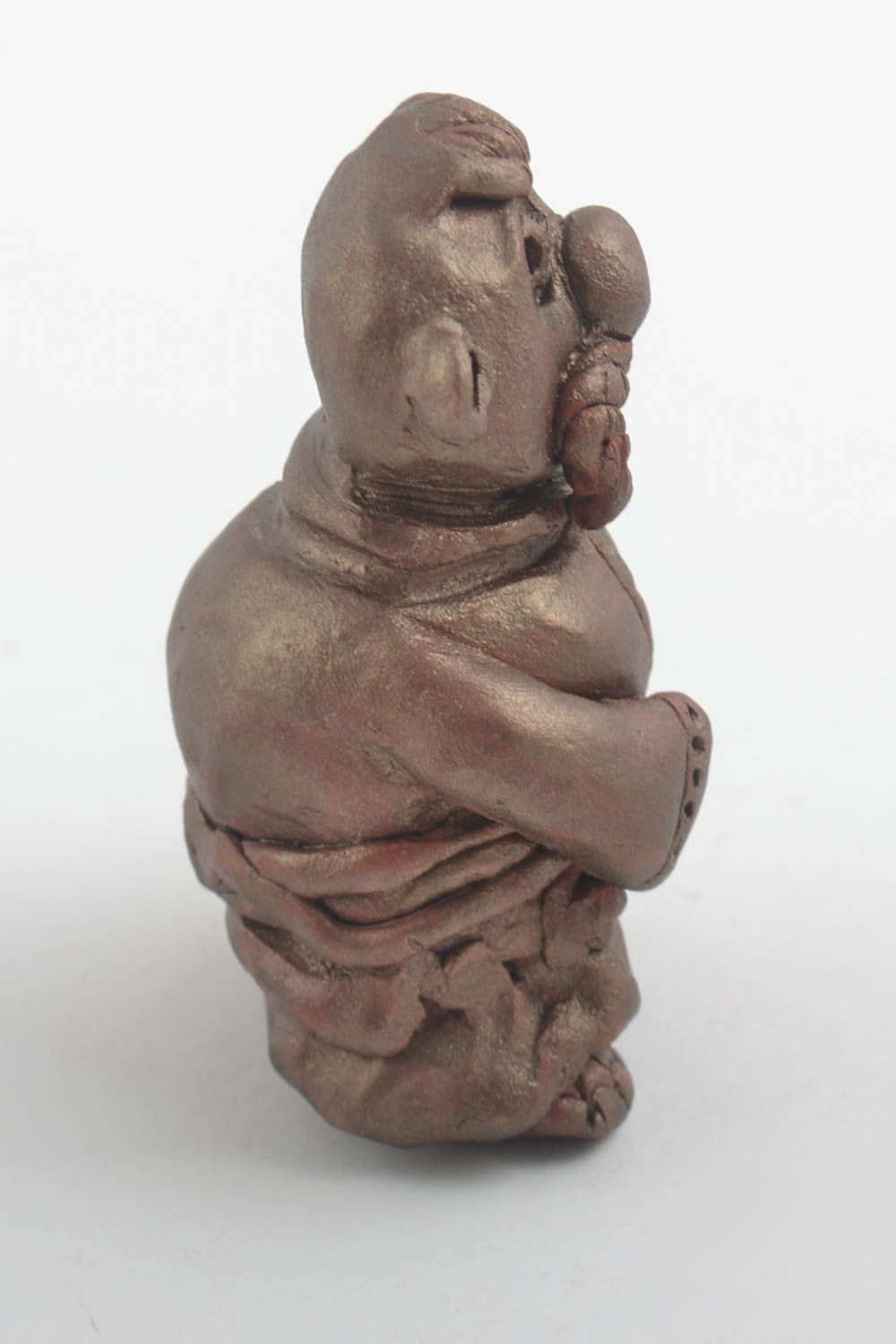 Keramik Deko Figur aus Ton Deko Statue Miniatur Figur positiv lustig originell foto 3