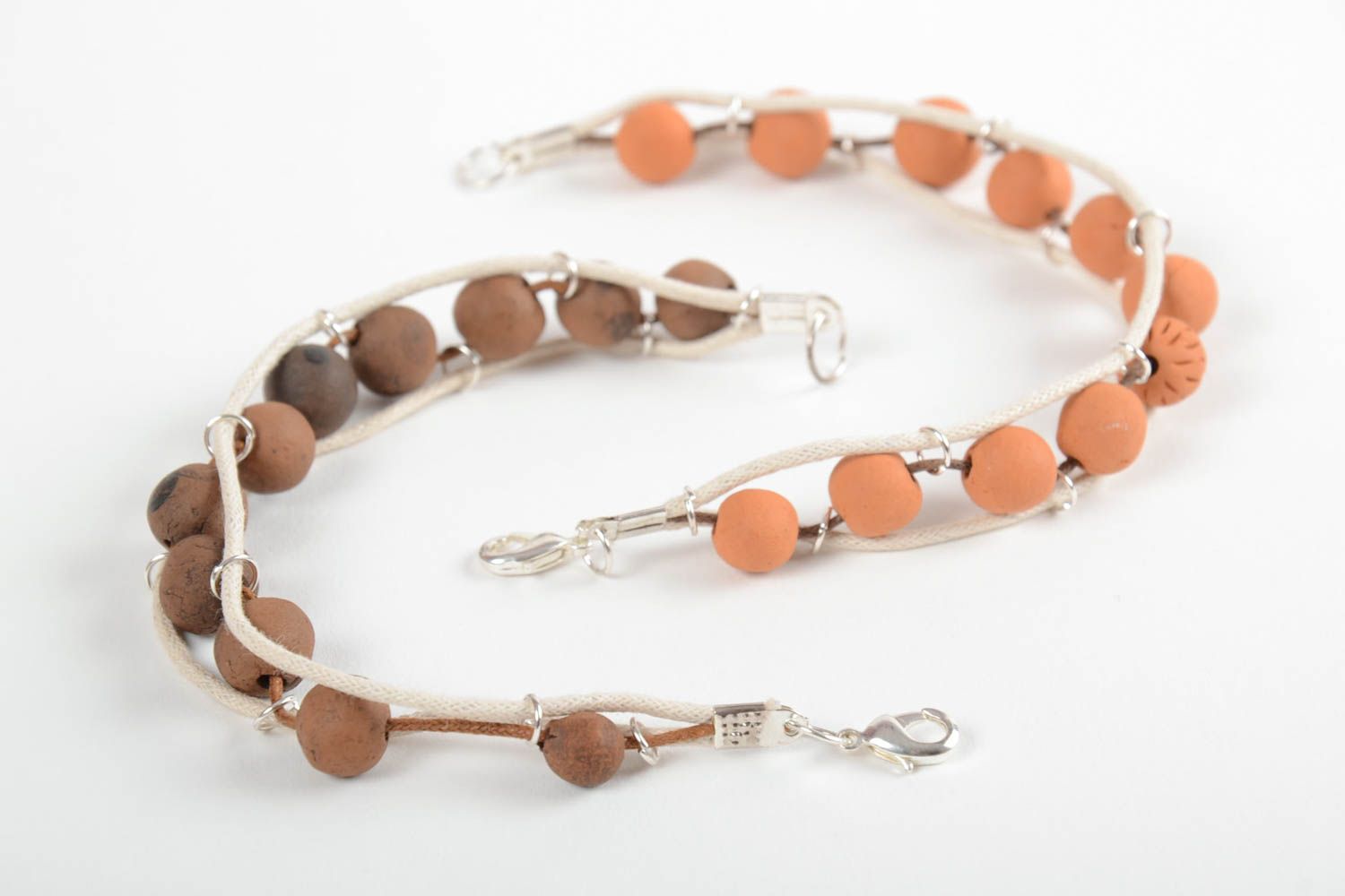 Set of 2 handmade ceramic bracelets beaded bracelets ceramic jewelry trends photo 4