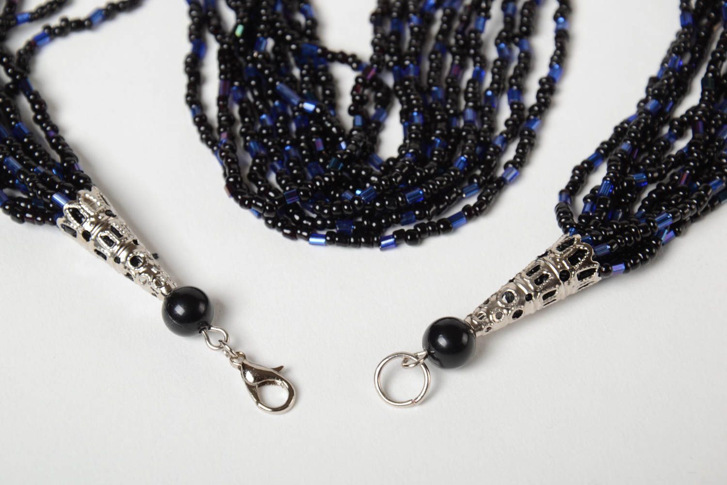 Handmade Glasperlen Schmuck Frauen Halskette in Schwarz Geschenk für Frauen foto 5