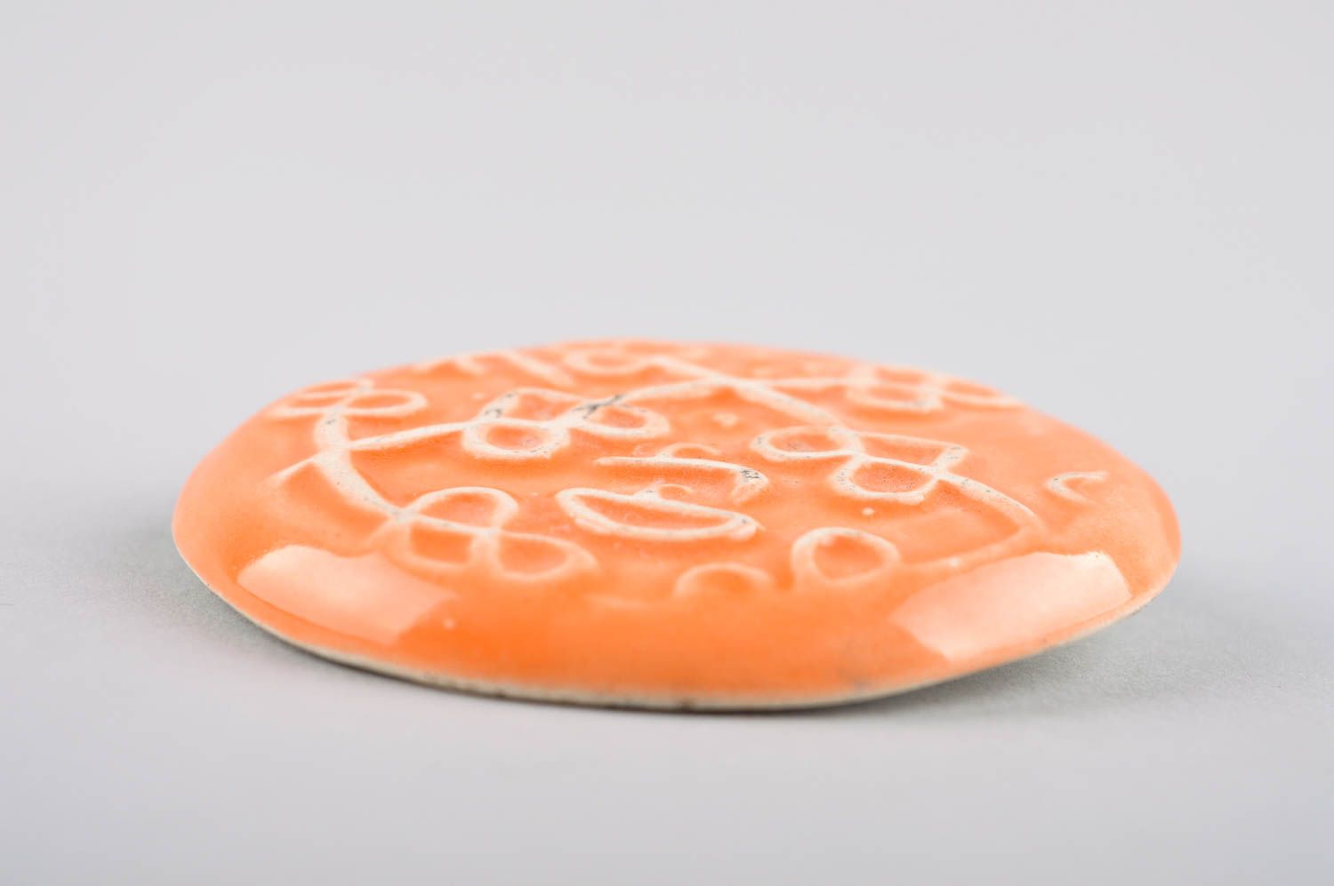 Handmade Kühlschrank Magnet Deko Accessoires Dekoartikel für Küche rund orange foto 3