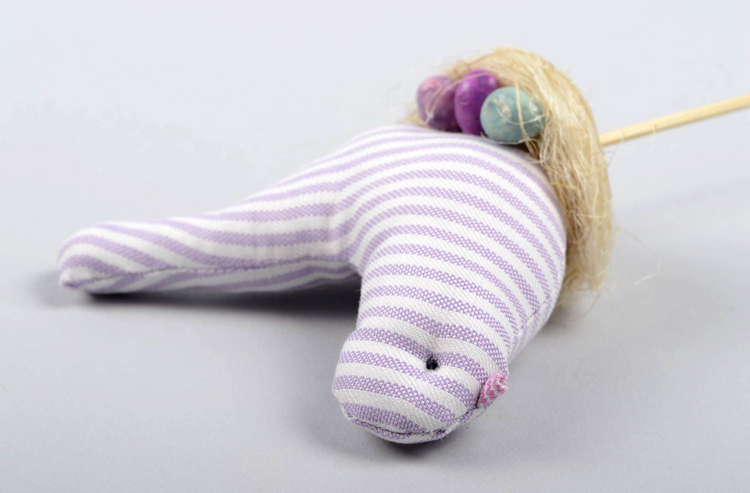 Striped handmade soft toy stick for houseplants interior decorating gift ideas photo 7