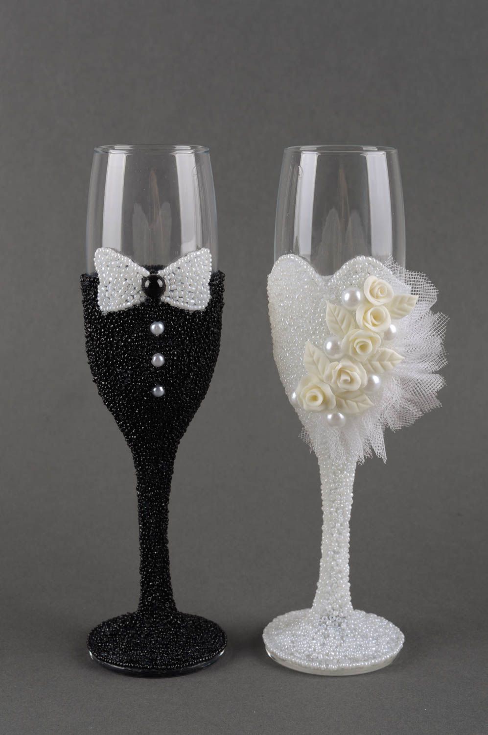 Wedding accessories wedding champagne glasses handmade wedding decor cool gifts photo 2
