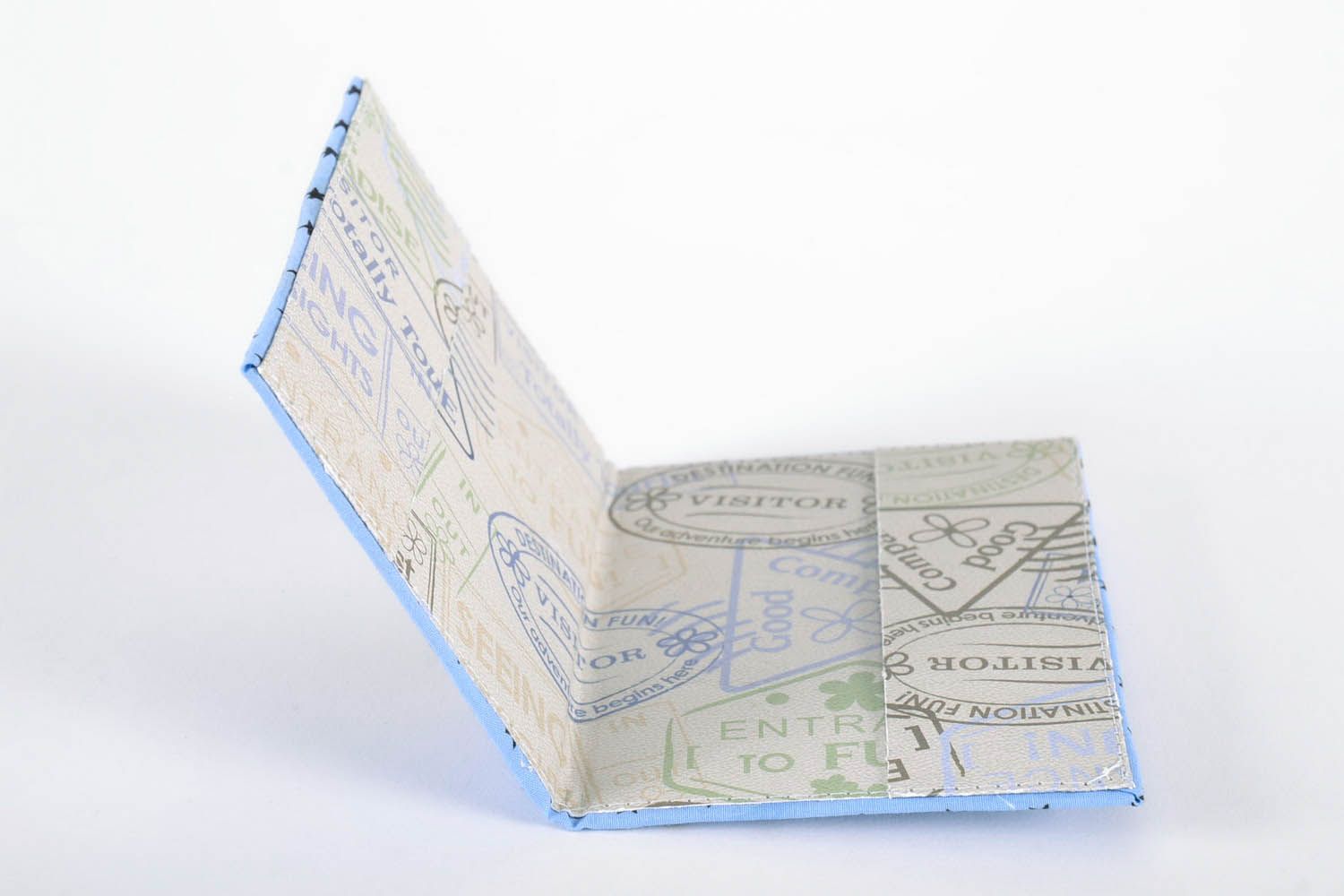 Handgefertigte Passhülle in Blau foto 3