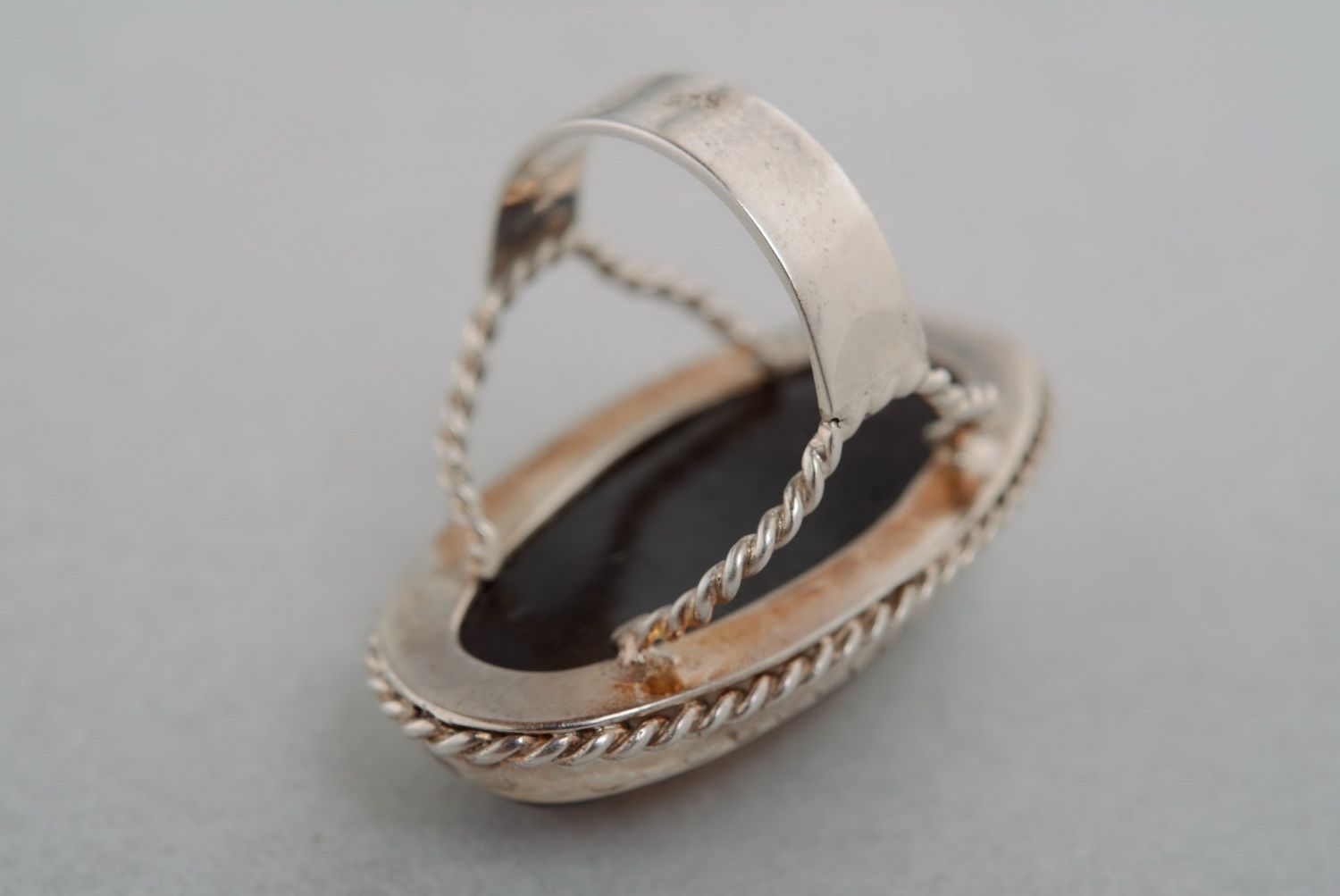 Ring aus Silber mit Horn foto 5