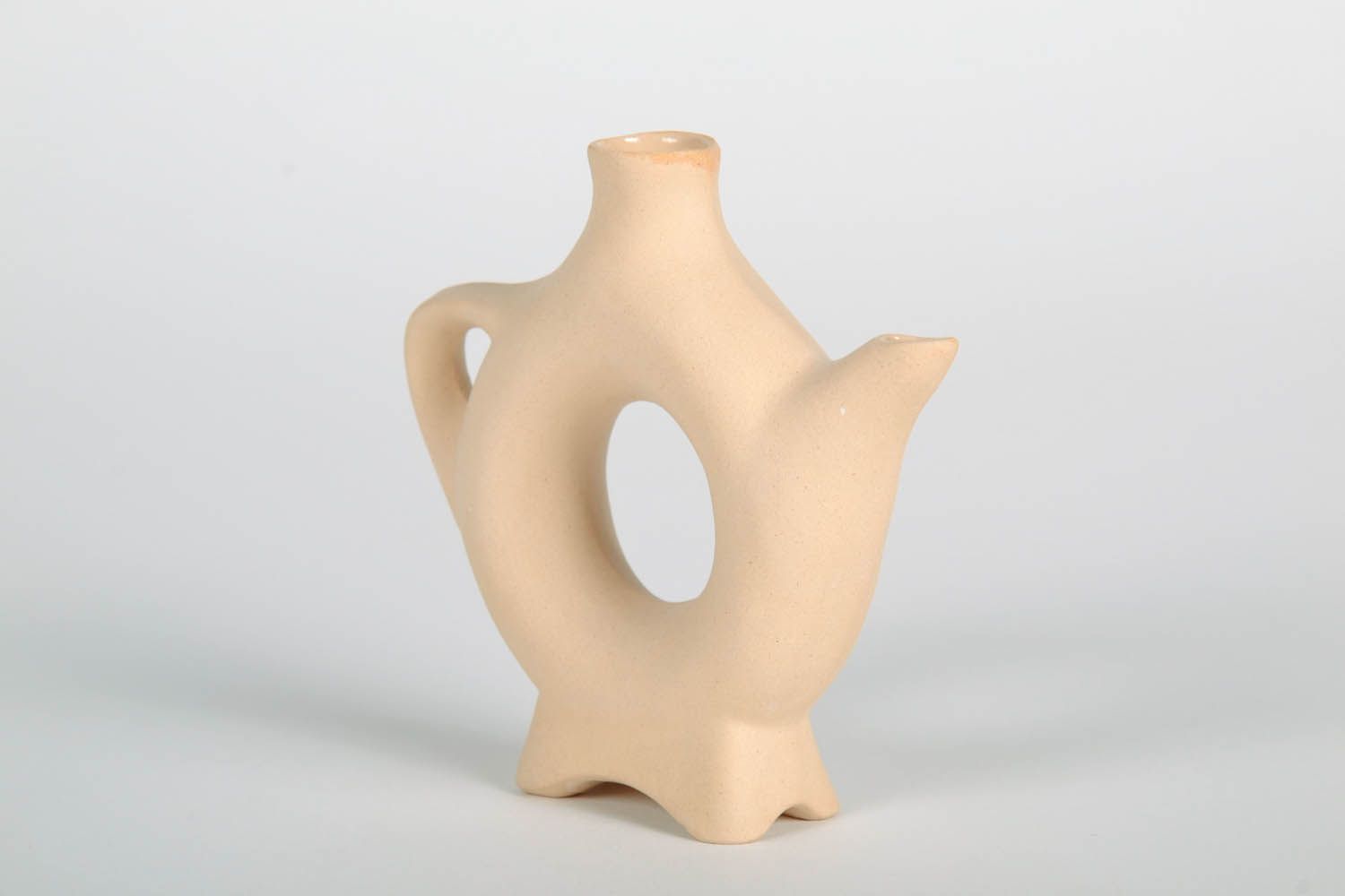Decorative ceramic pitcher in the shape of a circle with handle 0,21 lb photo 5
