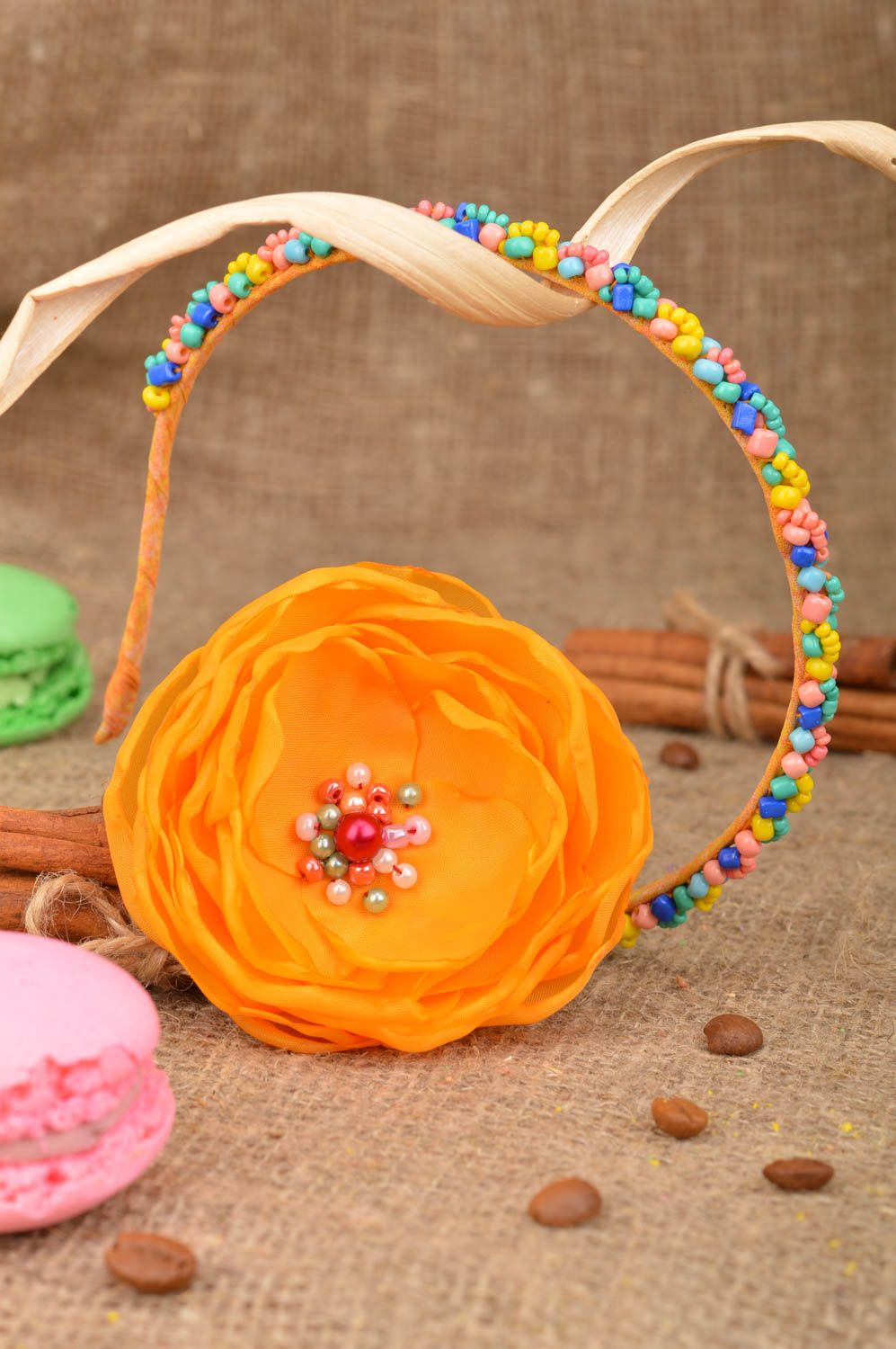 Set hair accessories handmade hairband and bright hairpin present for girl photo 1