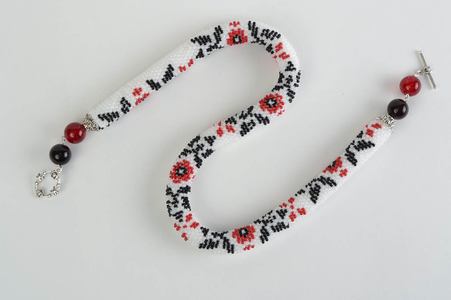 Beautiful design handmade beaded cord necklace women's jewelry ideas photo 2