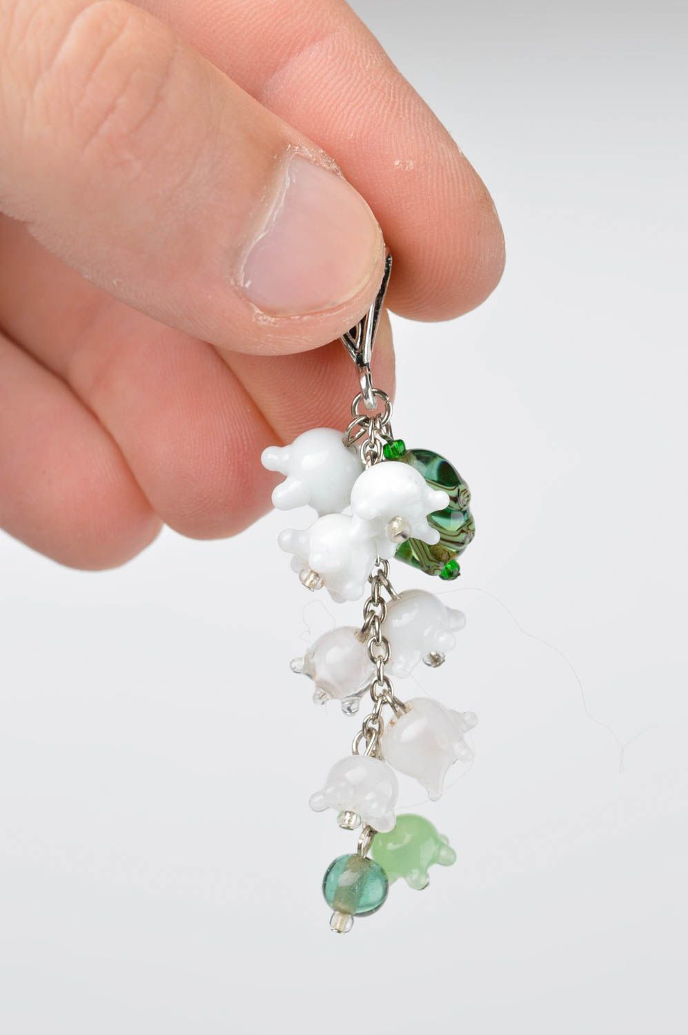 Unusual handmade beaded pendant glass bead pendant designer jewelry gift ideas photo 3