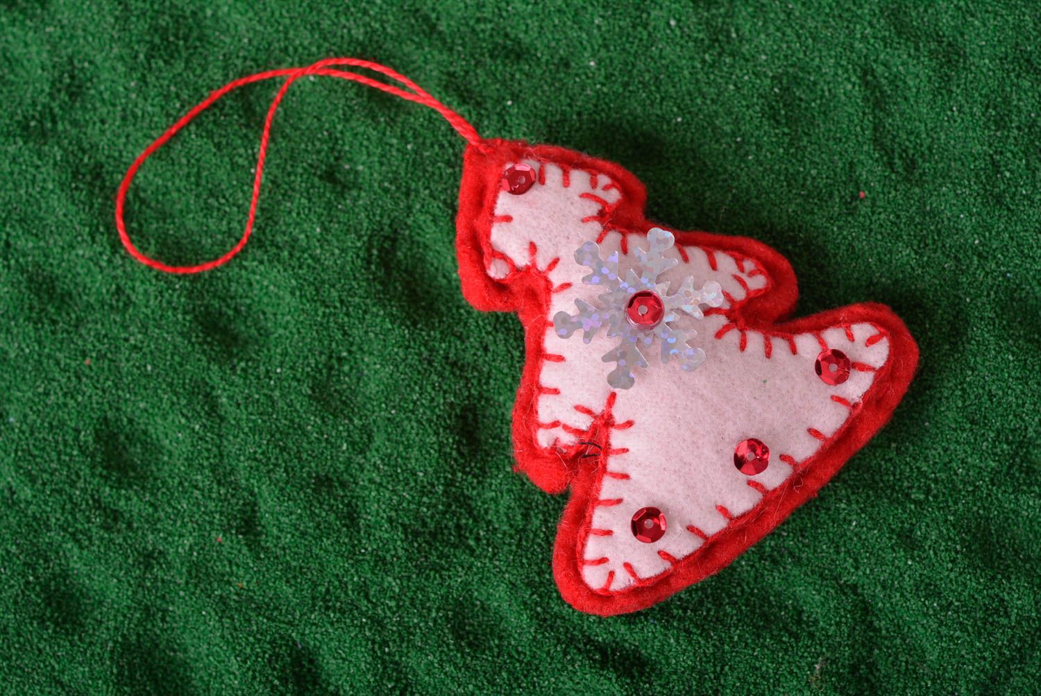 Handmade Christmas toy unusual toy for New Year tree felt toy decor ideas photo 1