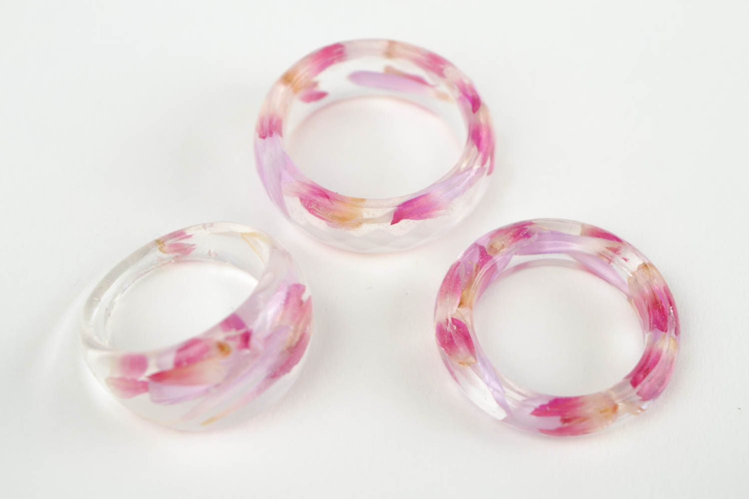 Handmade jewelry rings for women real flower jewelry epoxy resin fashion rings photo 5
