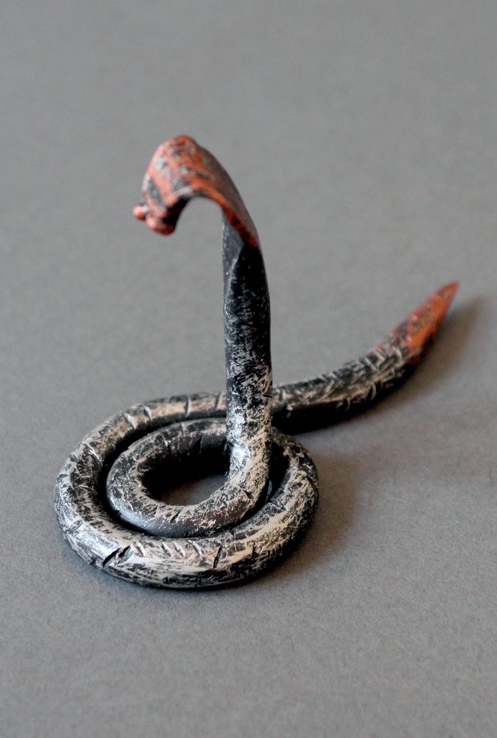 Decorative forged snake made of metal photo 3