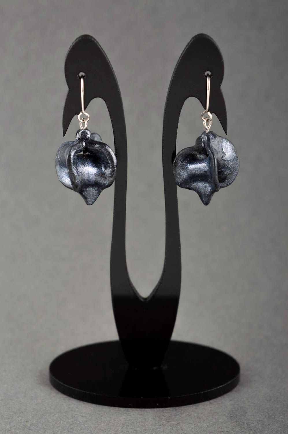 Handmade Polymer Schmuck lange Ohrhänger ungewöhnliche schöne Ohrringe für Damen foto 1