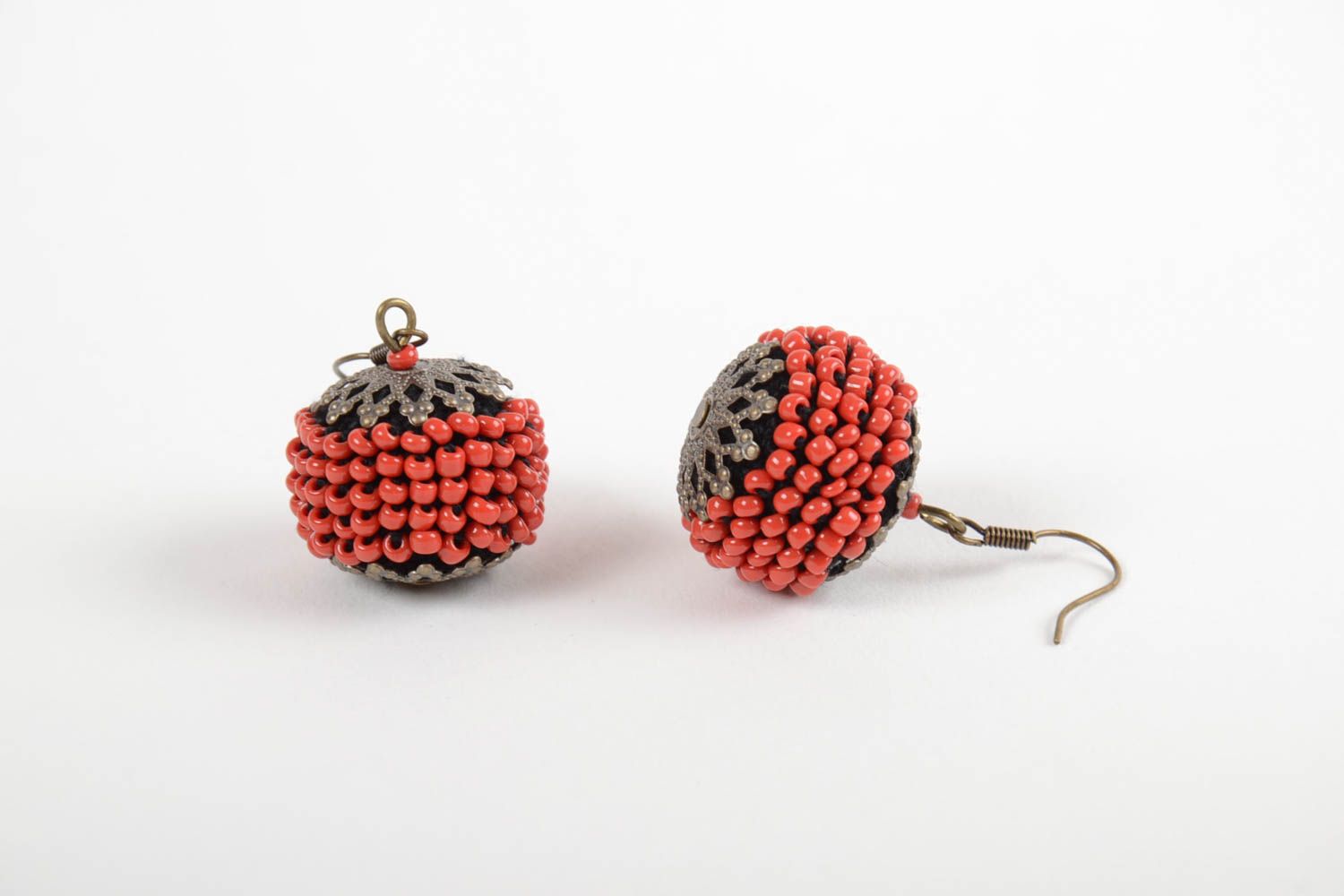 Handmade earrings Beaded earrings Ball earrings Handmade jewelry Gift for girl photo 5