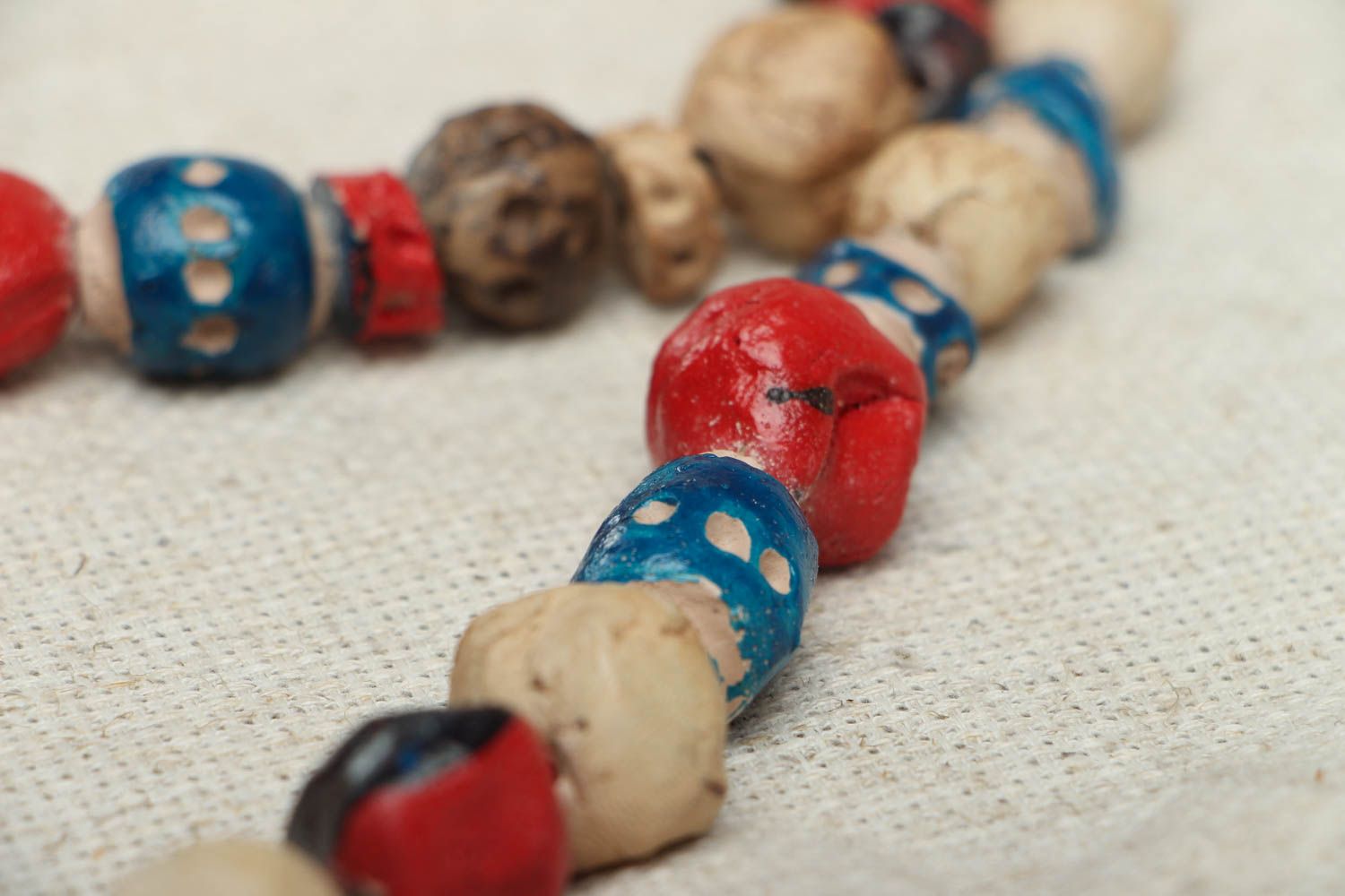 Colorful ceramic bead necklace photo 3