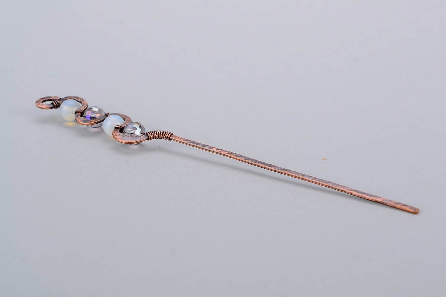 Hairpin with moonstone and crystal photo 4