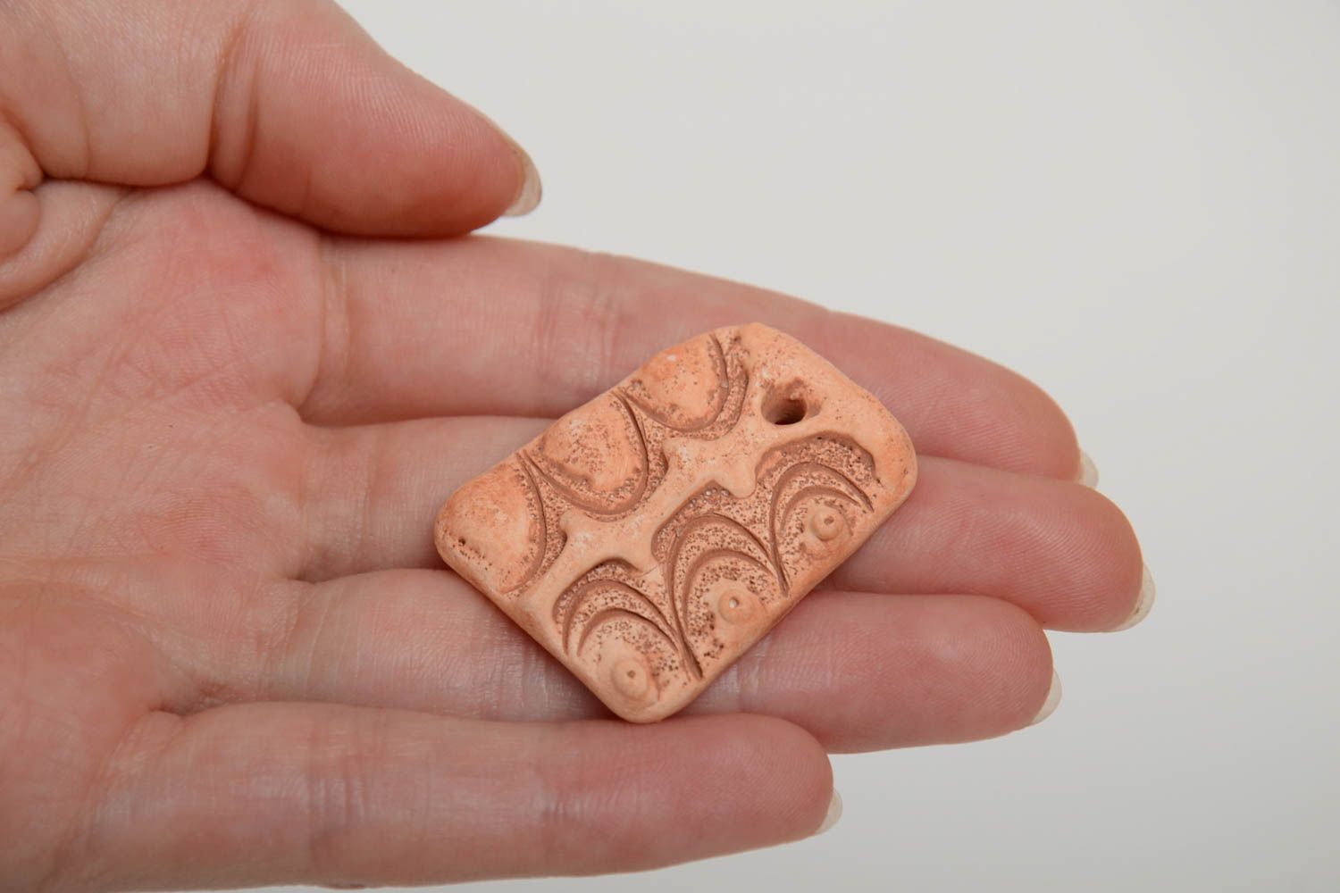 Beautiful handmade clay craft blank for DIY pendant making in ethnic style photo 5