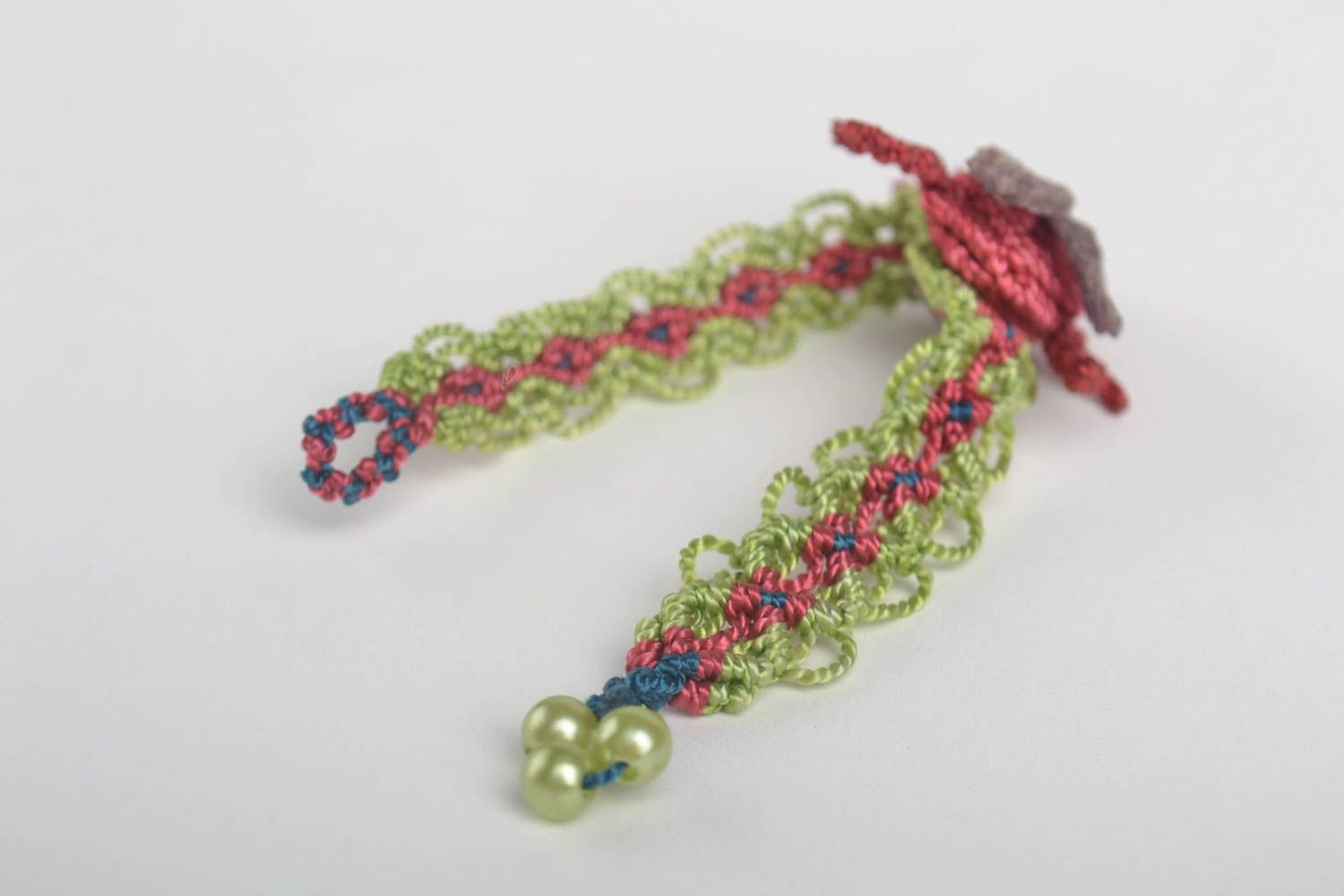 Designer jewelry macrame bracelet handmade brooch jewelry set gifts for women photo 3